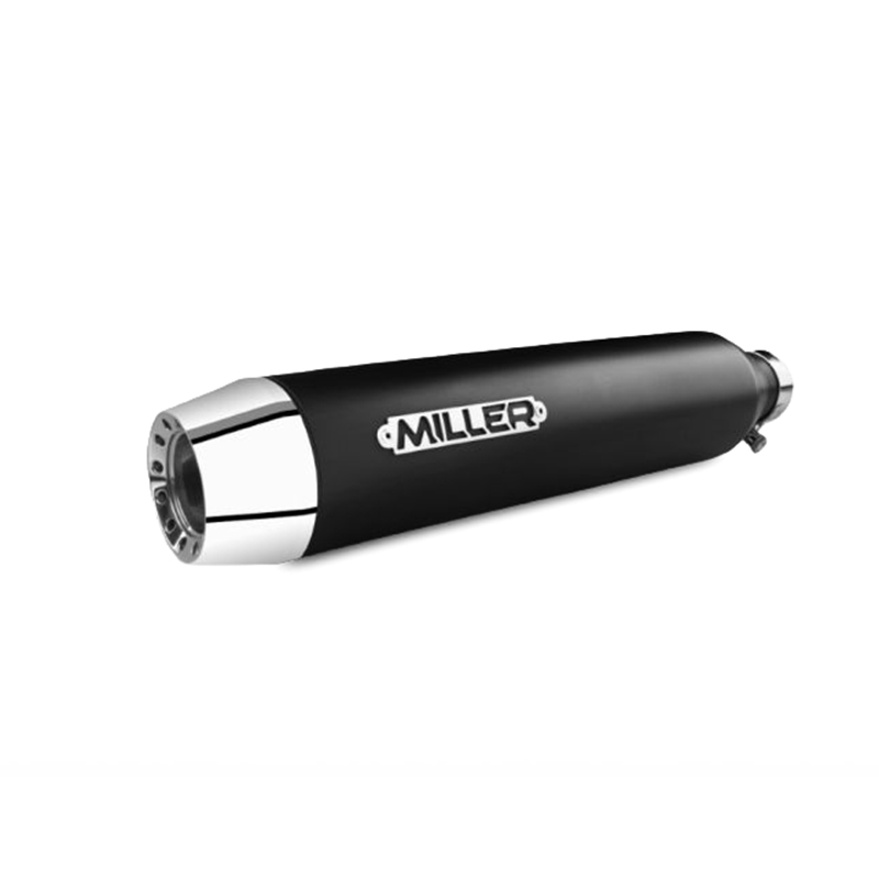 Miller Exhaust Auspuff Tapered schwarz/poliert für Street Bob 2025- - Motorradteile & Ersatzteile - Auspuff