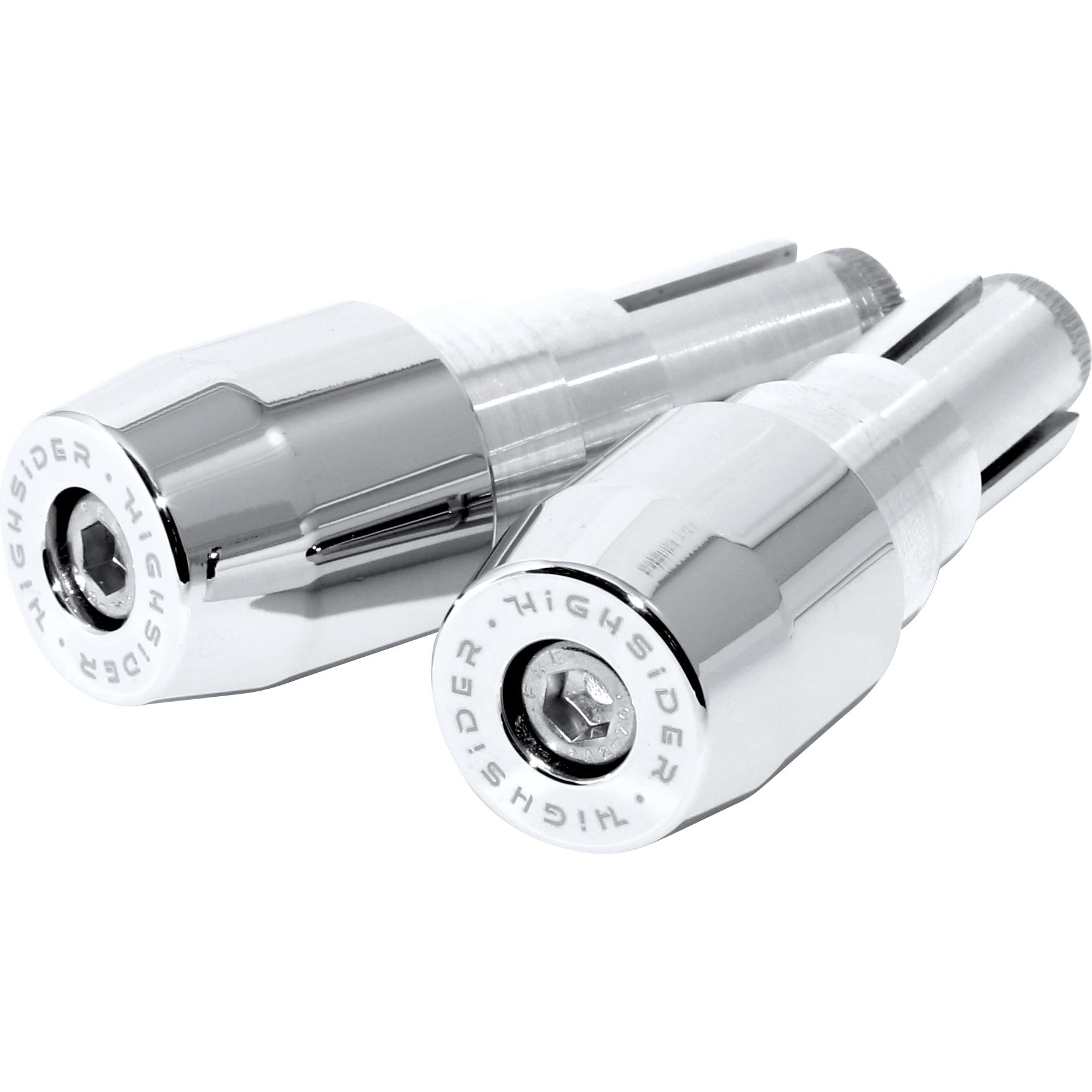 Highsider Lenkergewichte EVO Alu für 12 bis 21 mm Innen-Ø chrom - Motorradteile & Ersatzteile - Lenker, Griffe & Hebel