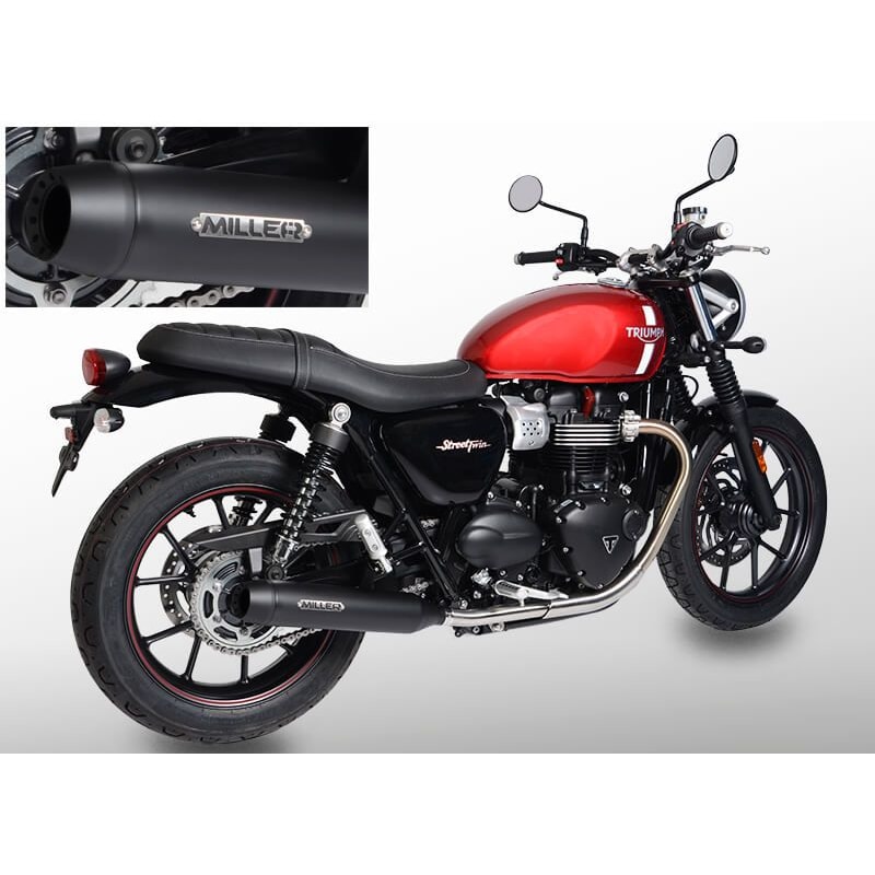 Miller Exhaust Auspuff Tapered schwarz für Triumph Street Twin 2016-2020 - Motorradteile & Ersatzteile - Auspuff