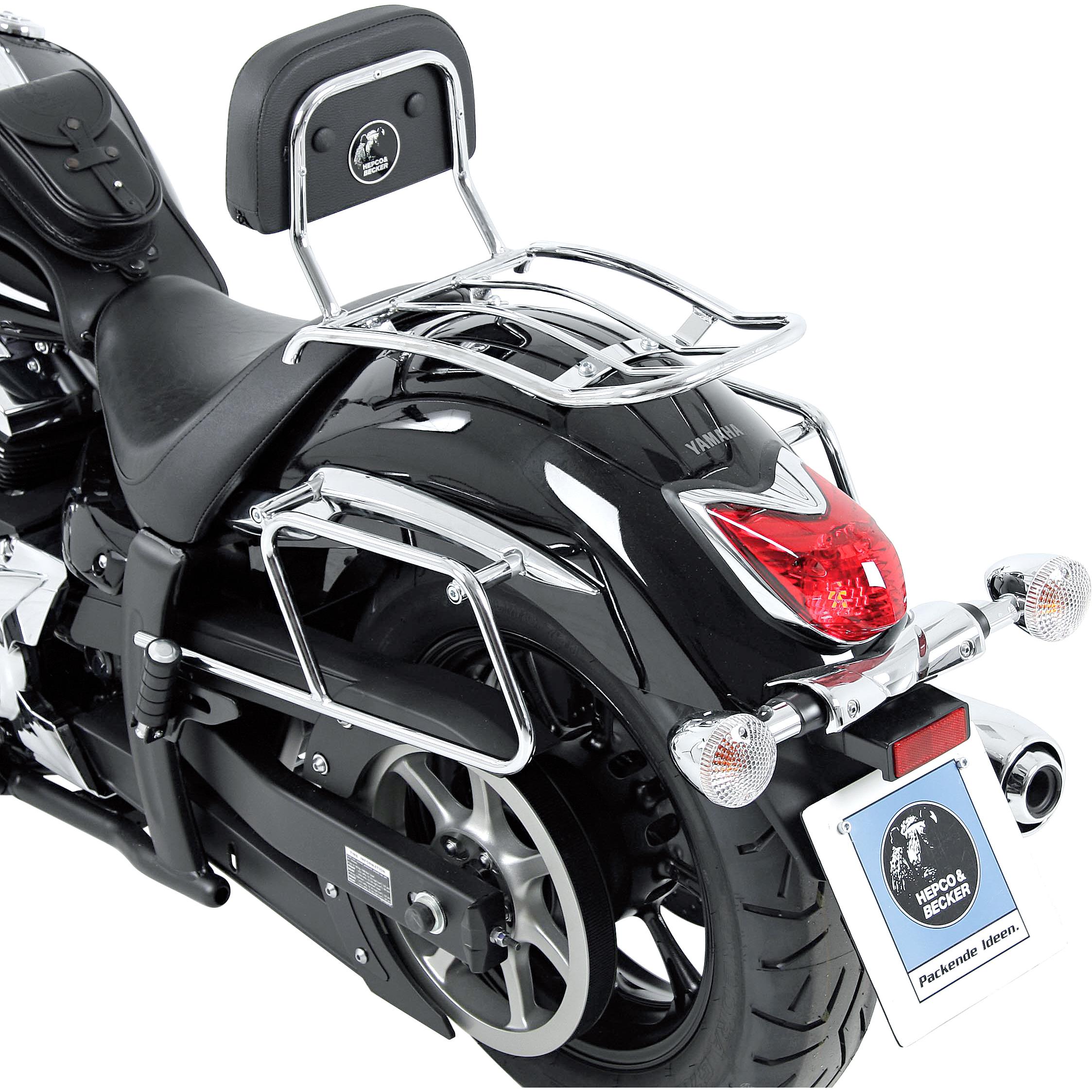 Hepco & Becker Solorack mit Rückenpolster chrom für Yamaha XVS 950A Midnigh - Motorradzubehör - Motorradgepäck
