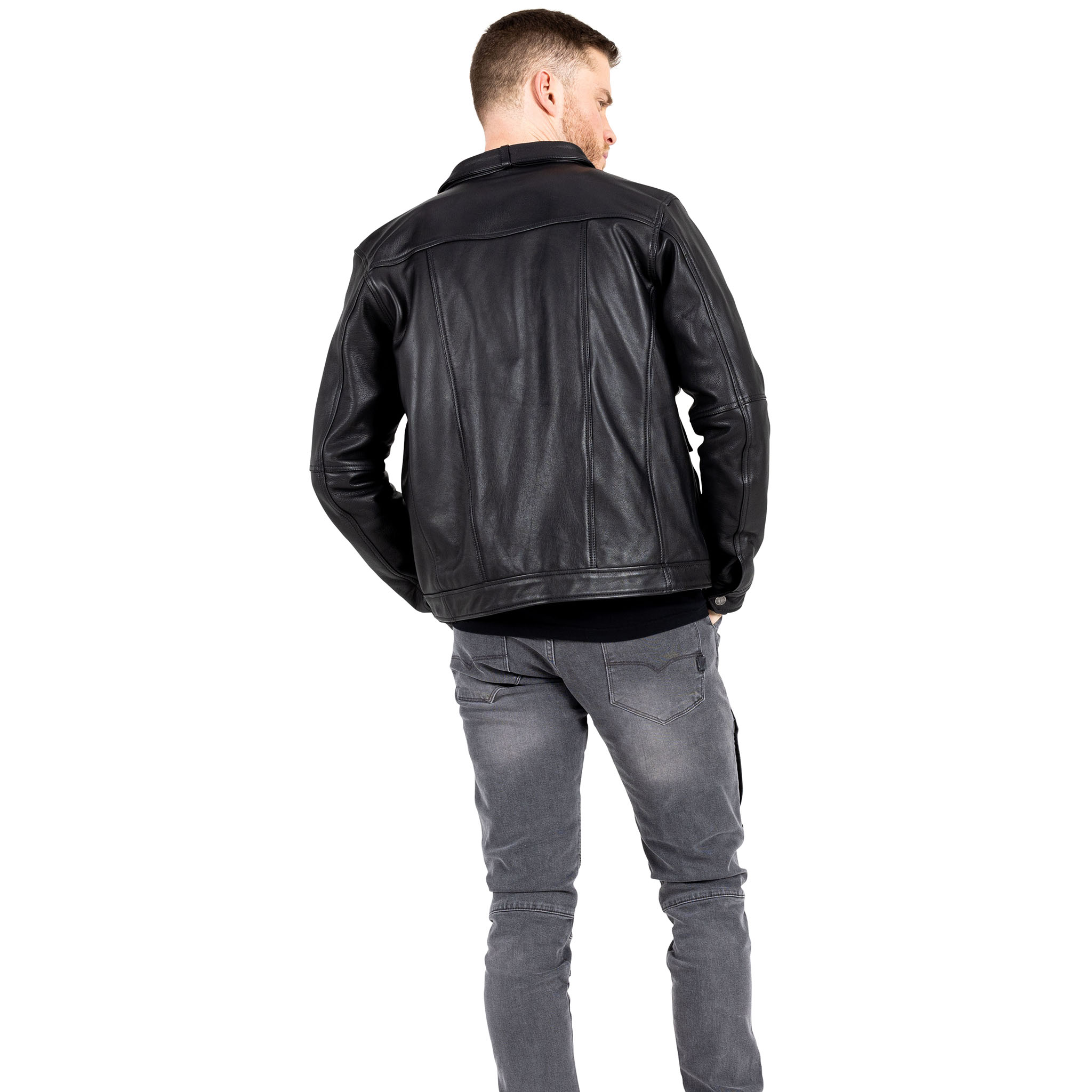 John Doe-Drifter Lederjacke schwarz-1000331999001