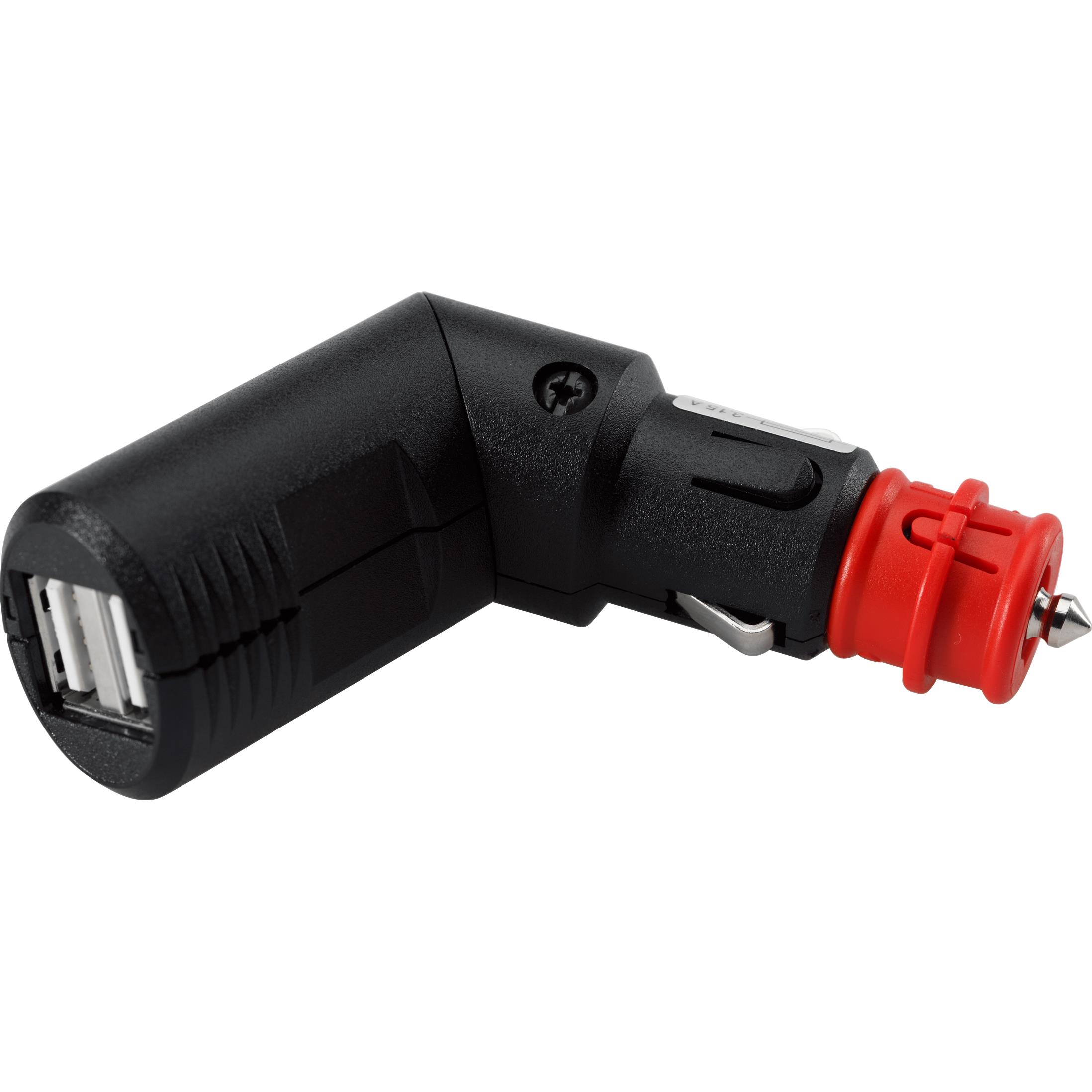 SW-MOTECH-Doppel USB Winkeladapter verdrehbar für DIN/ZIG Steckdosen-5698681023000540