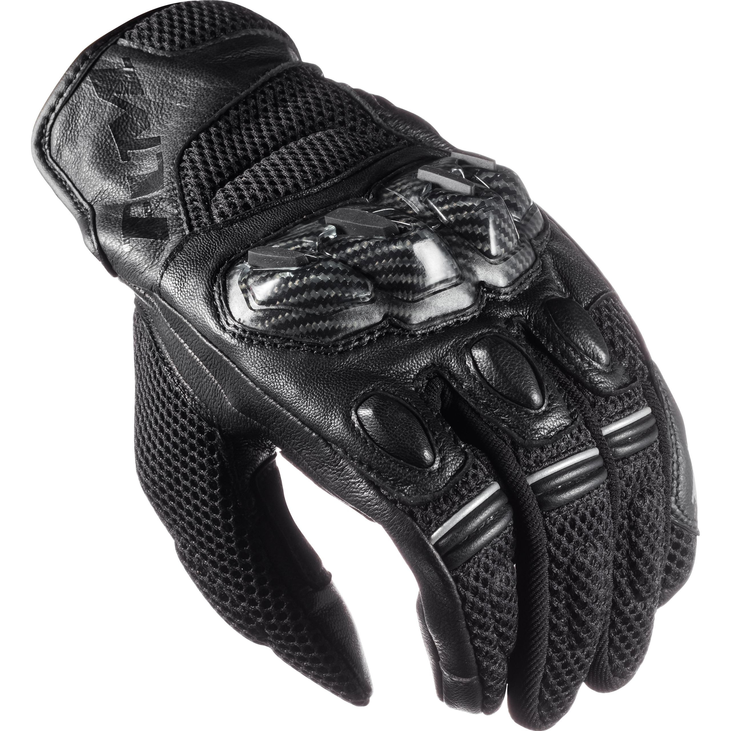 FLM-Ramair Leder/Textilhandschuh kurz schwarz 10-3114871007001938