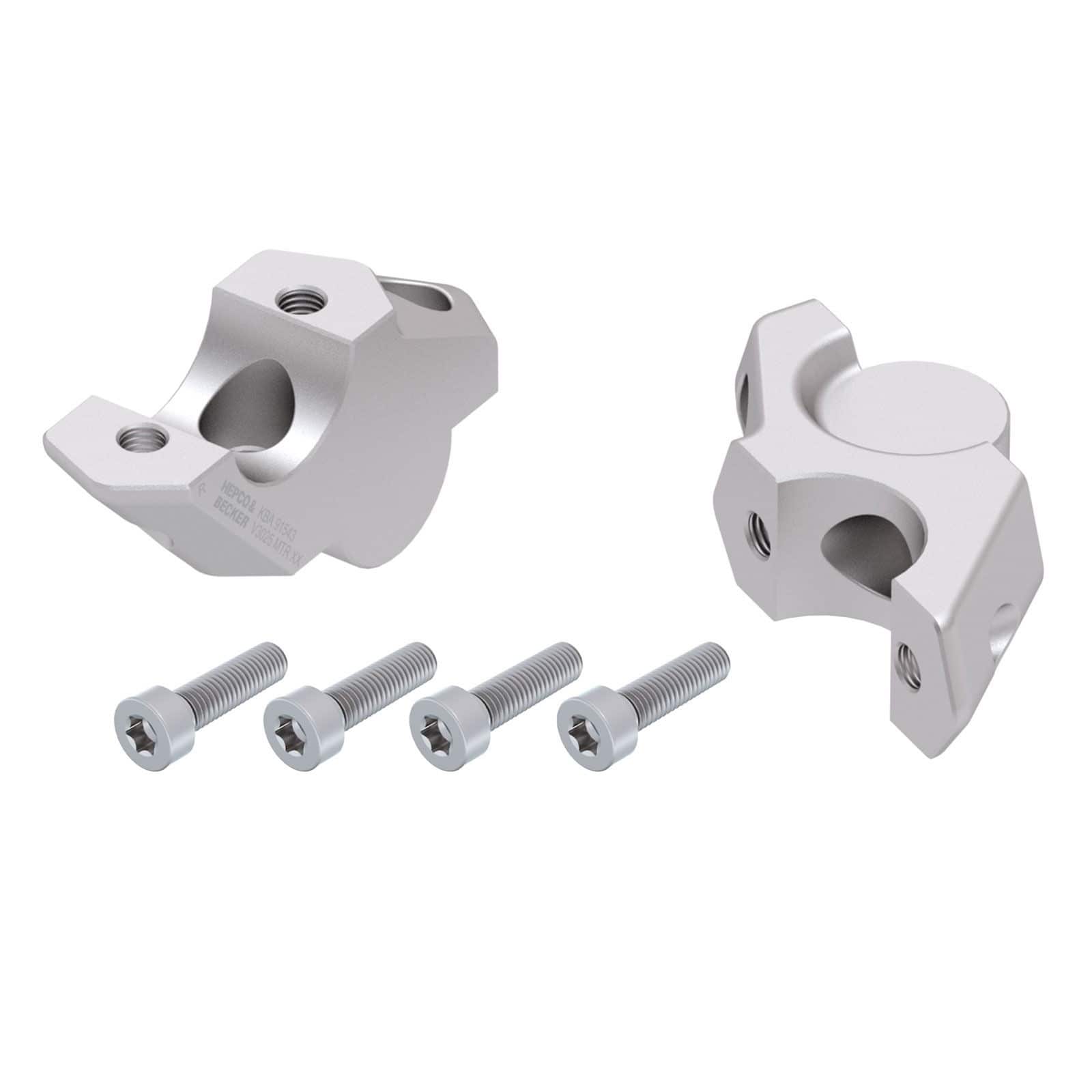 Hepco & Becker Lenkerverlegung 30/25mm silber für BMW F 900 XR 2025- - Motorradteile & Ersatzteile - Lenker, Griffe & Hebel