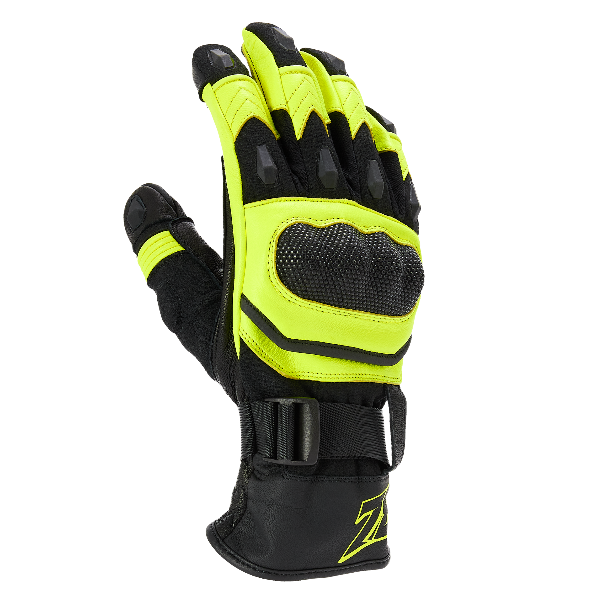 FLM Mugello Lederhandschuh schwarz/neongelb 9 - Motorradbekleidung - Motorradbekleidung Herren