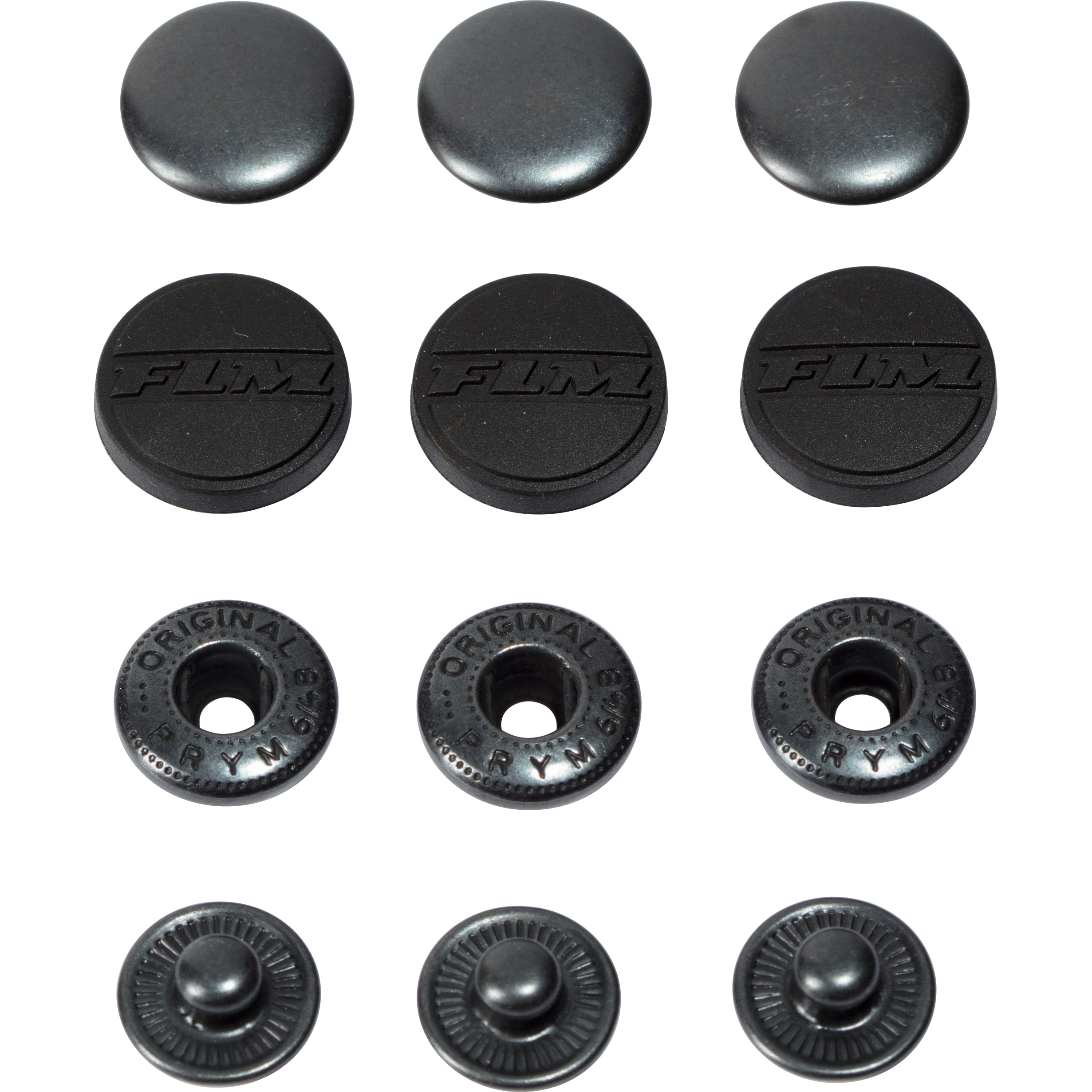FLM Druckknopf schwarz (gummi) 16 mm - Motorradbekleidung - Zubehör & Accessoires