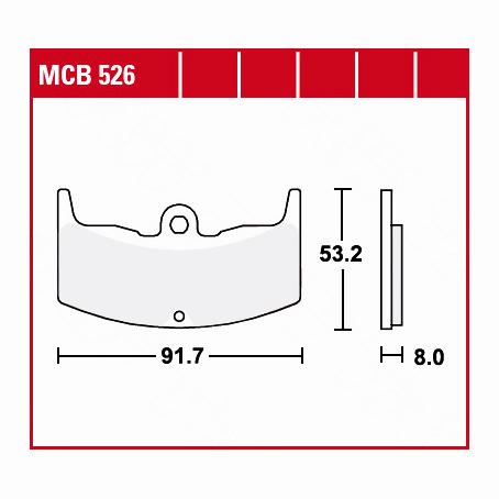 TRW Lucas Bremsbeläge organisch MCB526 91,7x53,2x8mm - Motorradteile & Ersatzteile - Bremsen