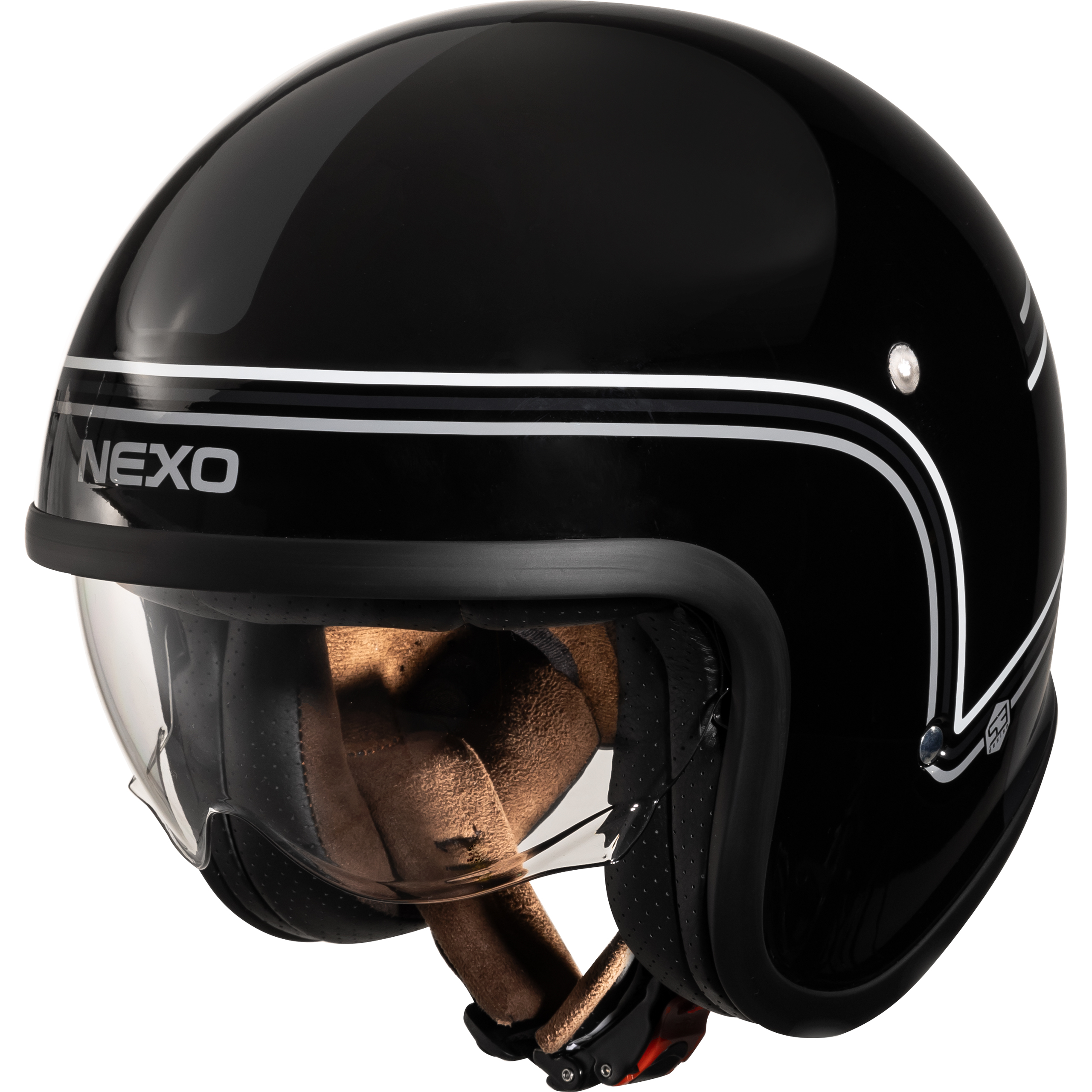 Nexo Jethelm Urban Style II Schwarz/Weiß Dekor #24 XS - Helme & Brillen - Lifestyle Helme & Brillen