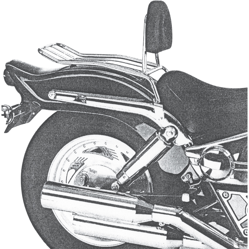Hepco & Becker Solorack mit Rückenpolster chrom für Suzuki VZ 800 Marauder - Motorradzubehör - Motorradgepäck