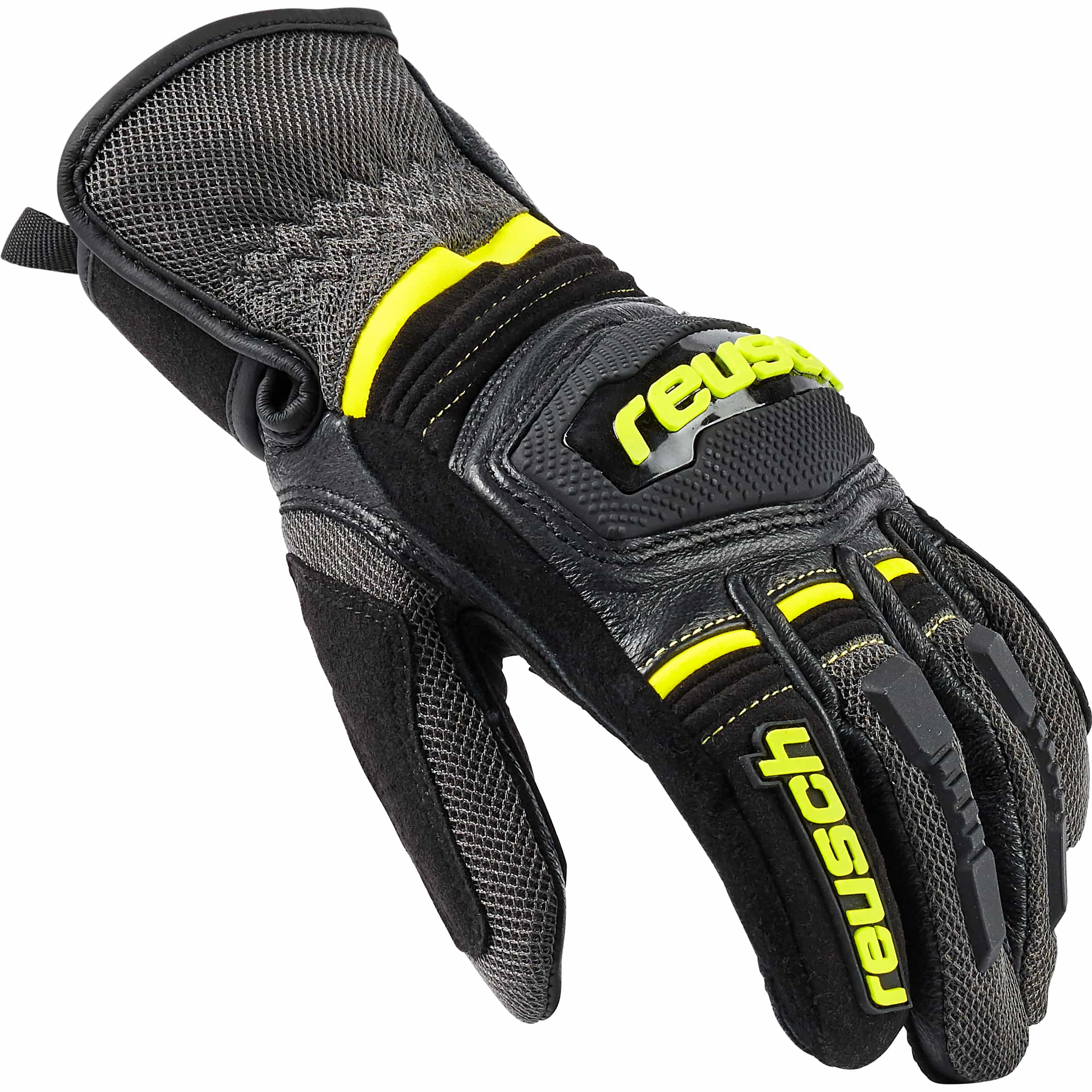 Reusch-Outsprint Damen Leder-/Textilhandschuh kurz schw/gelb-3117671999009