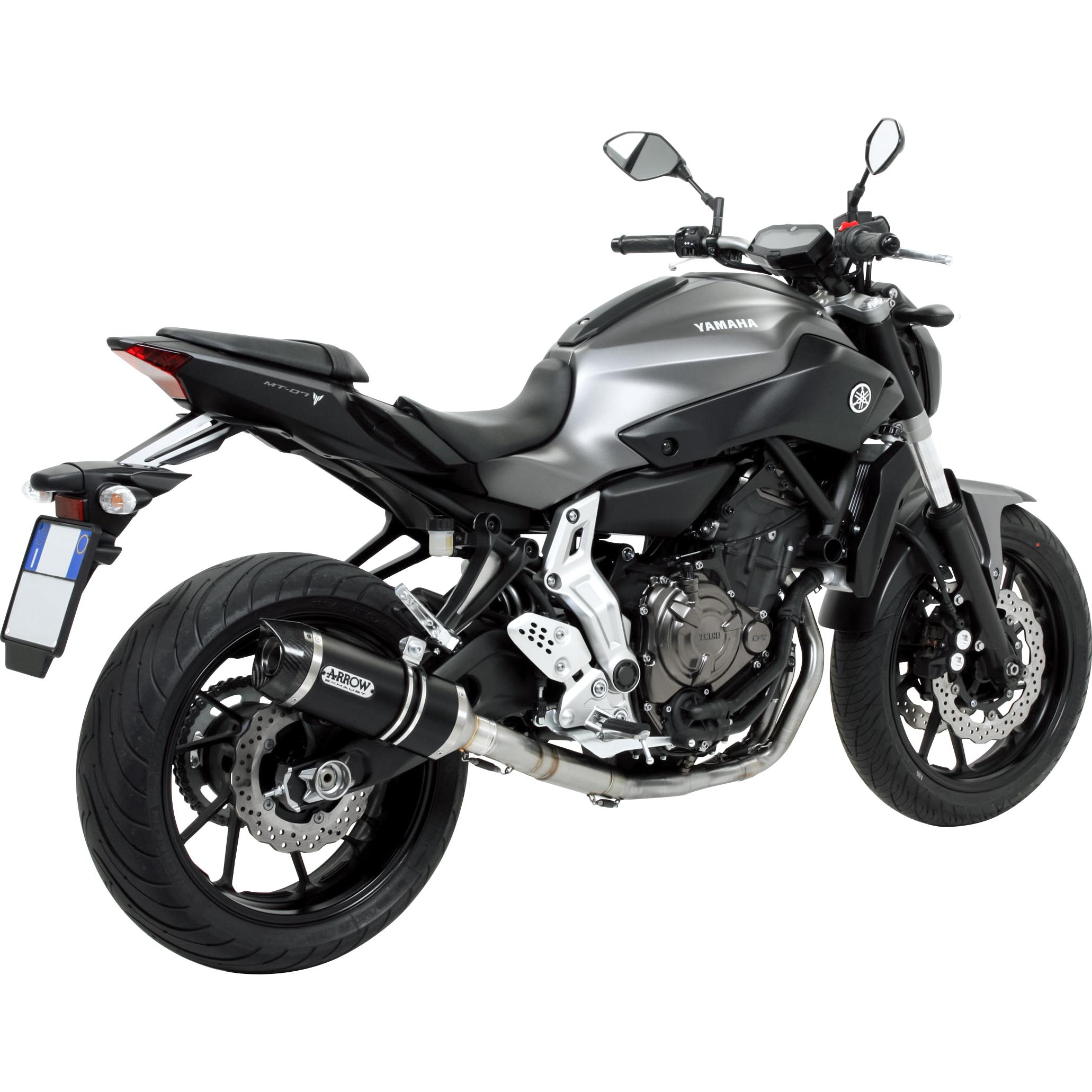 Arrow Exhaust Thunder Auspuff 2in1 für Yamaha MT-07 Alu schwarz/Carbon - Motorradteile & Ersatzteile - Auspuff