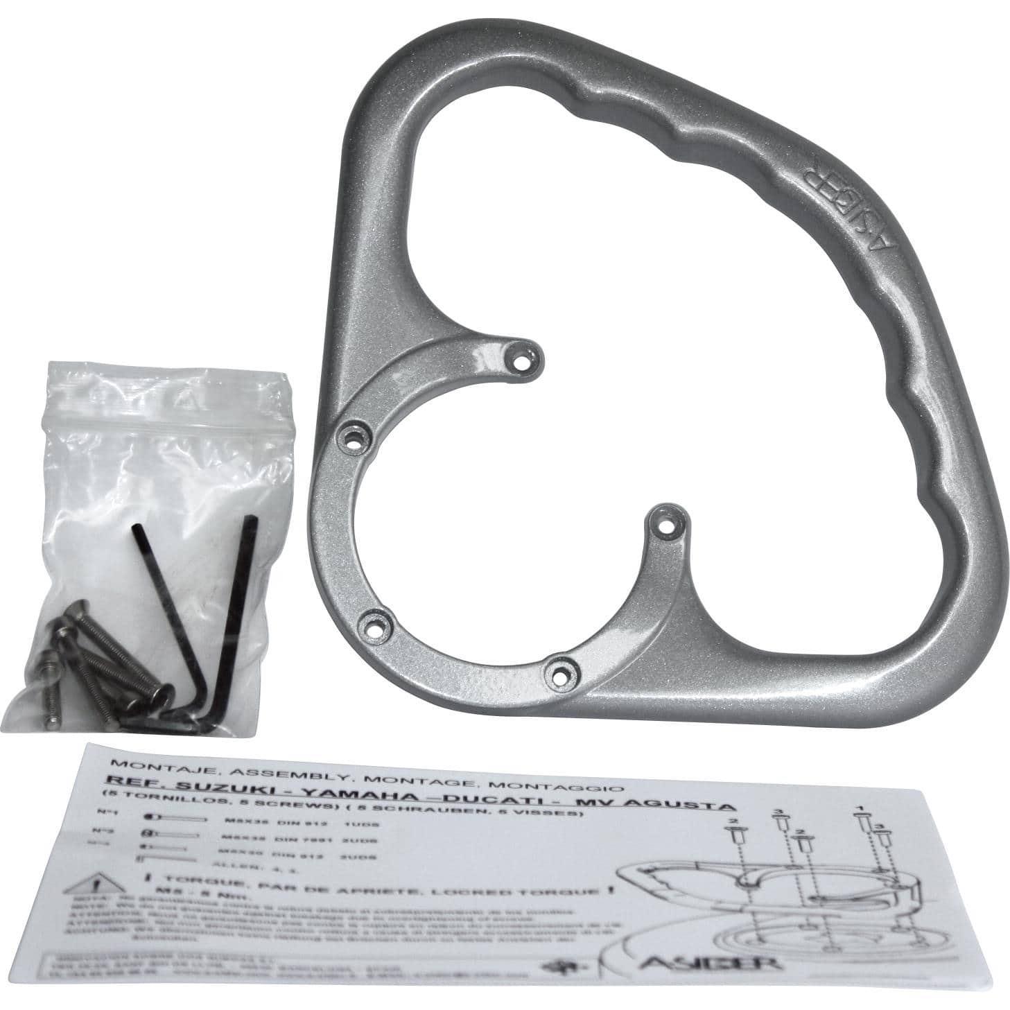 DuoDrive Beifahrerhaltegriff 5 Schrauben DF 01 S silber - Motorradteile & Ersatzteile - Lenker, Griffe & Hebel