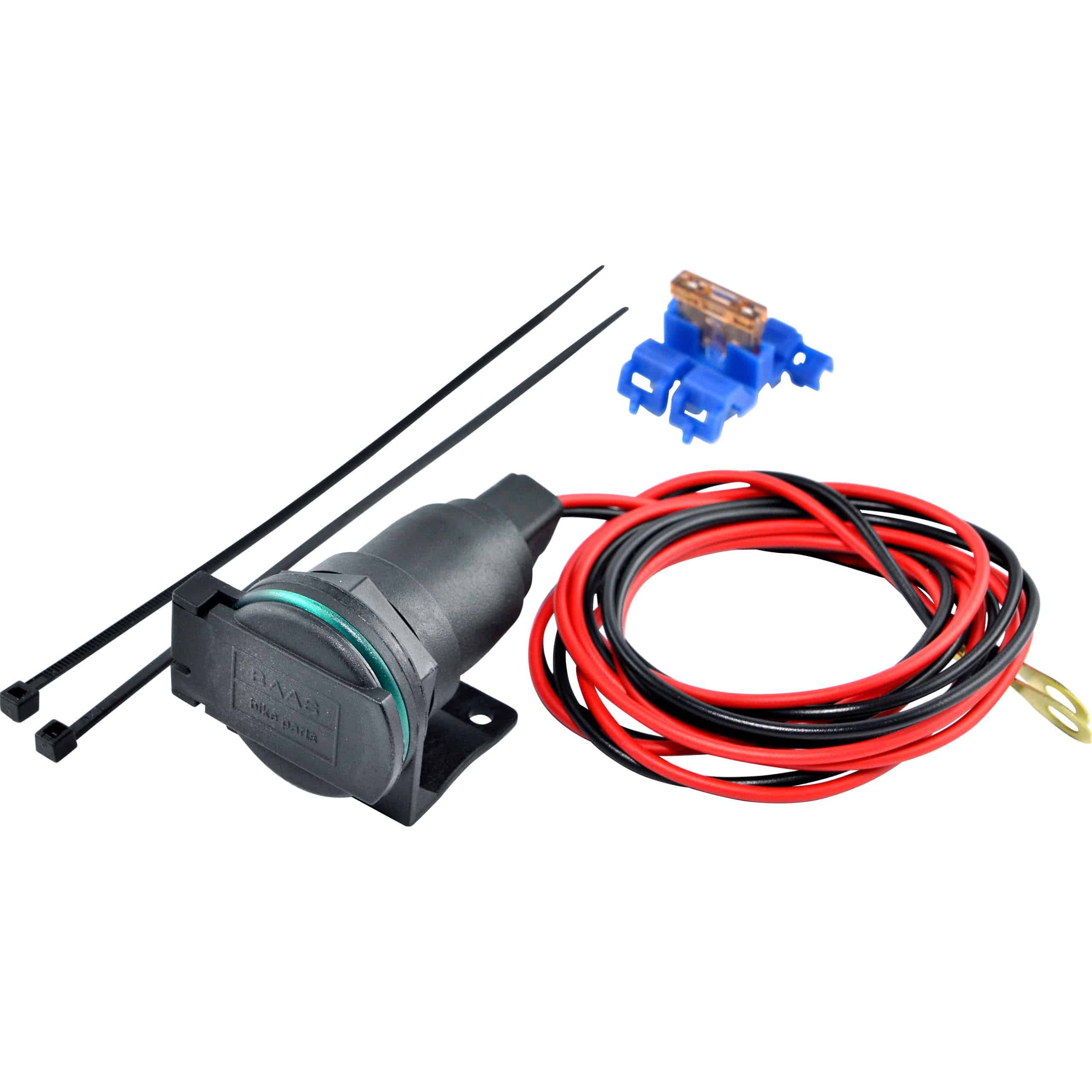 Baas Bikeparts-Bordsteckdose ZIG Ø21mm mit Federklappdeckel-5693071023000500