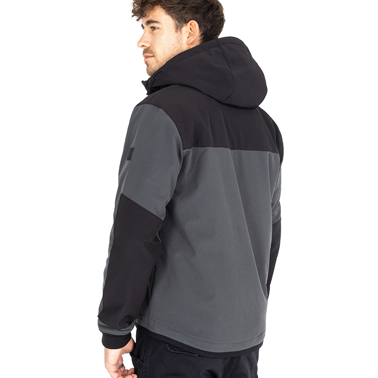 John Doe-XTM Softshell Rip-Stop Hoodie V3 grau/schwarz S-0001678005058008