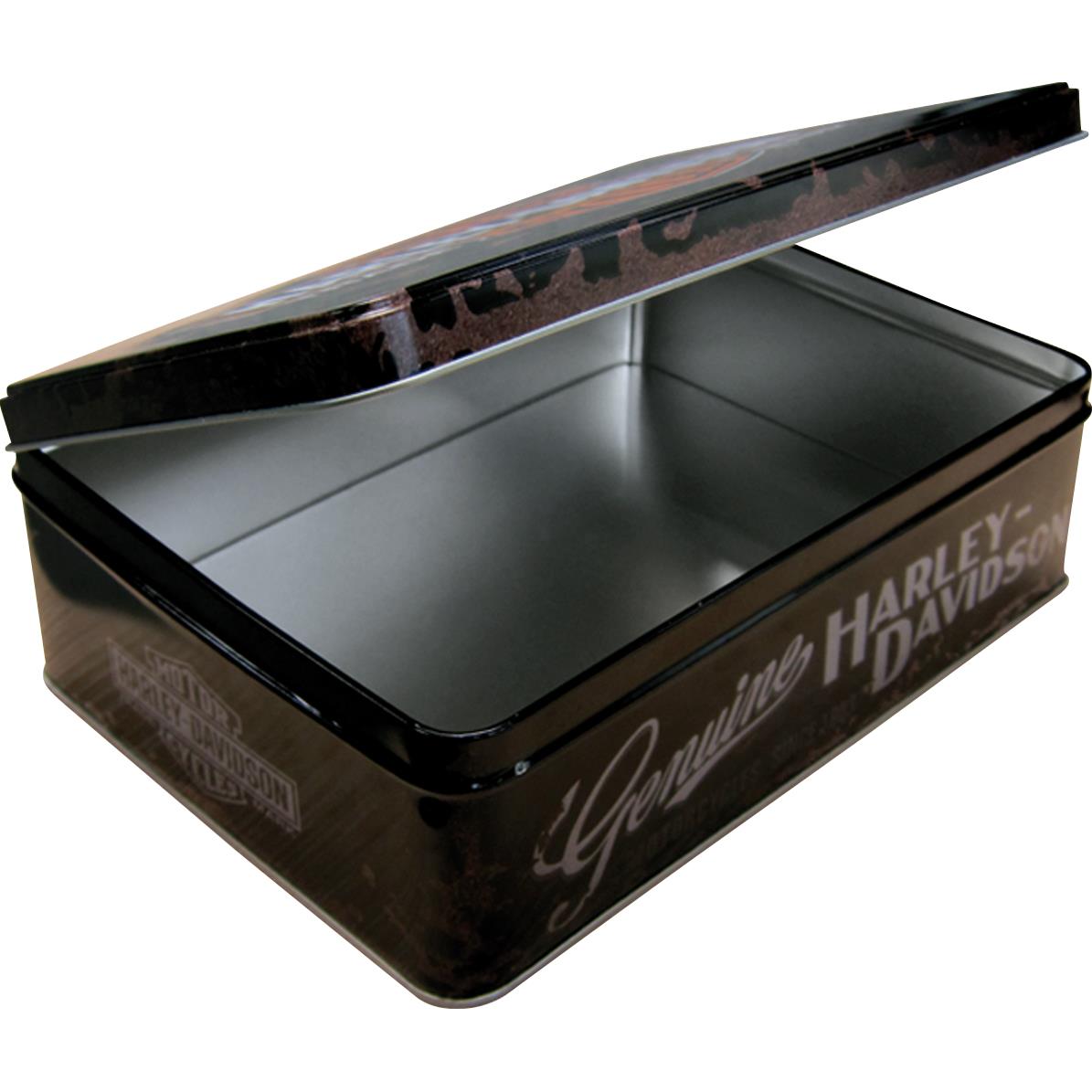 Nostalgic-Art-Vorratsdose Flach "Harley-Davidson Genuine"-5696801207000050
