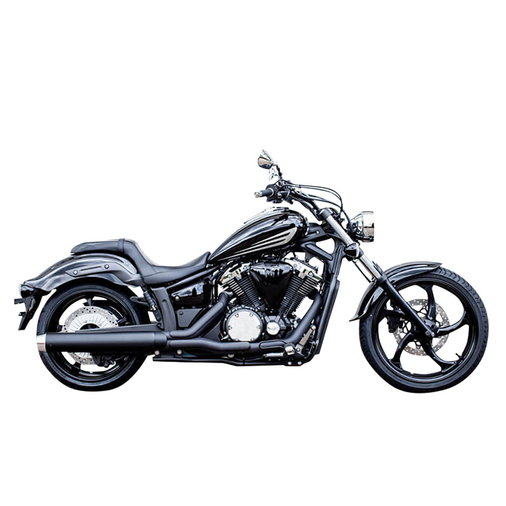 Miller Exhaust Auspuff Tapered schwarz/poliert für Yamaha XVS 1300 Custom - Motorradteile & Ersatzteile - Auspuff