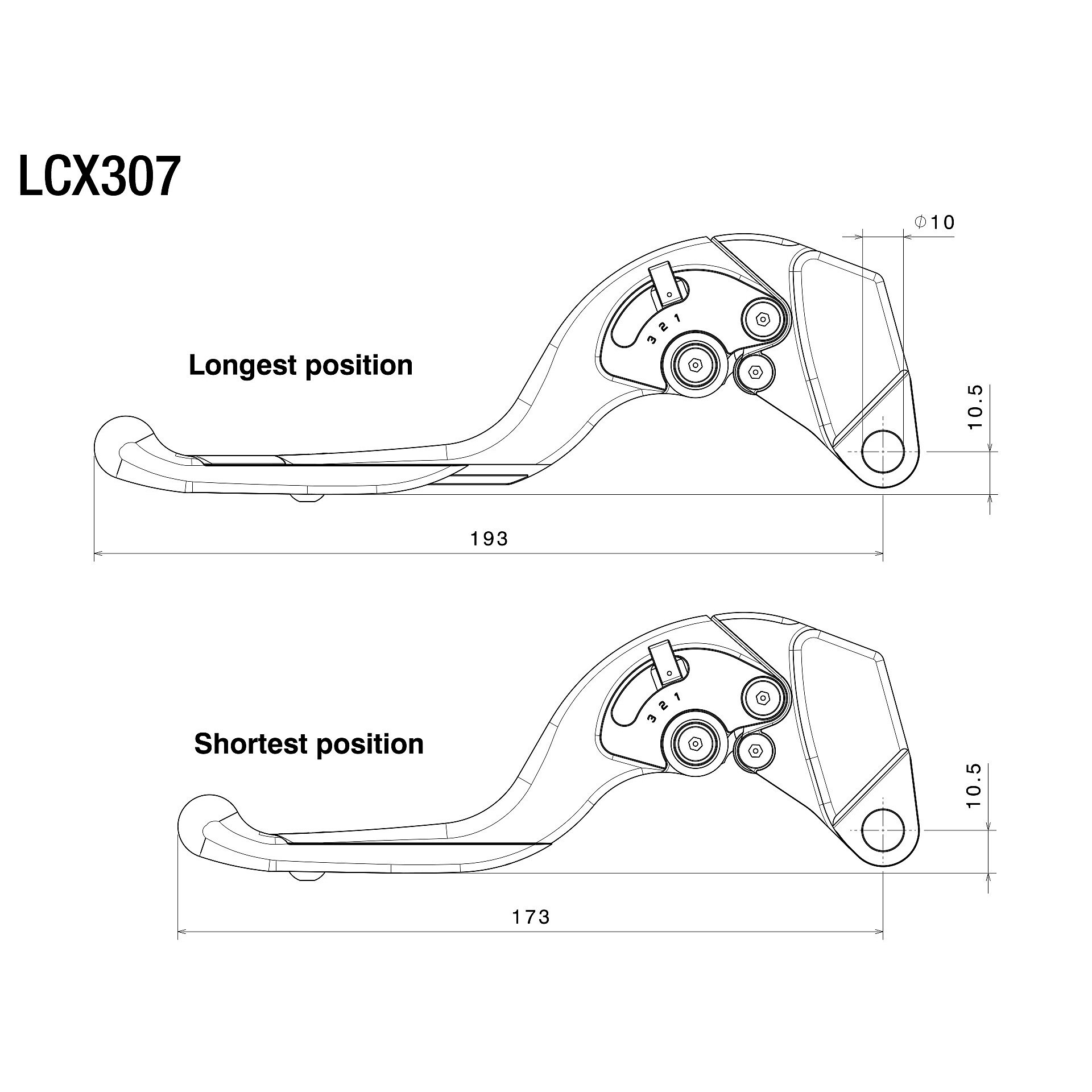 Rizoma levier d'embrayage réglable/largeur variable LCX307B noir