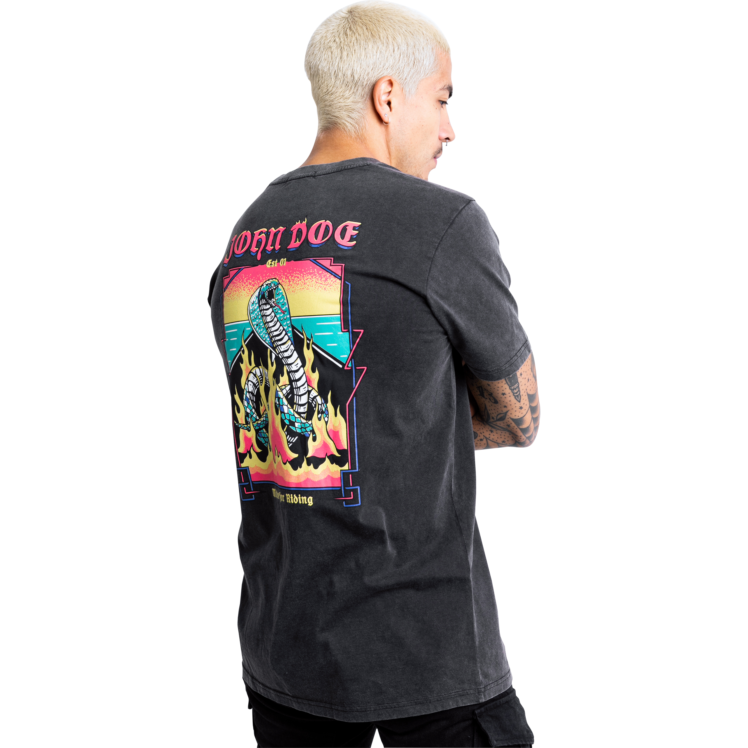 John Doe-T-Shirt Snake On Fire Fade Out schwarz-8021071999001