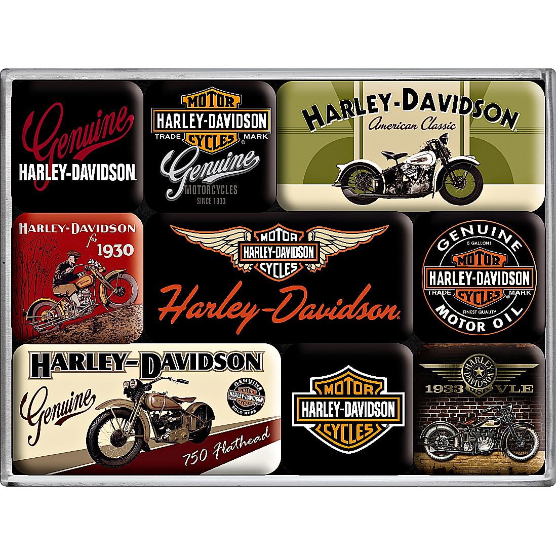 Nostalgic-Art-Magnet-Set Harley Davidson Bikes-5669921207001130