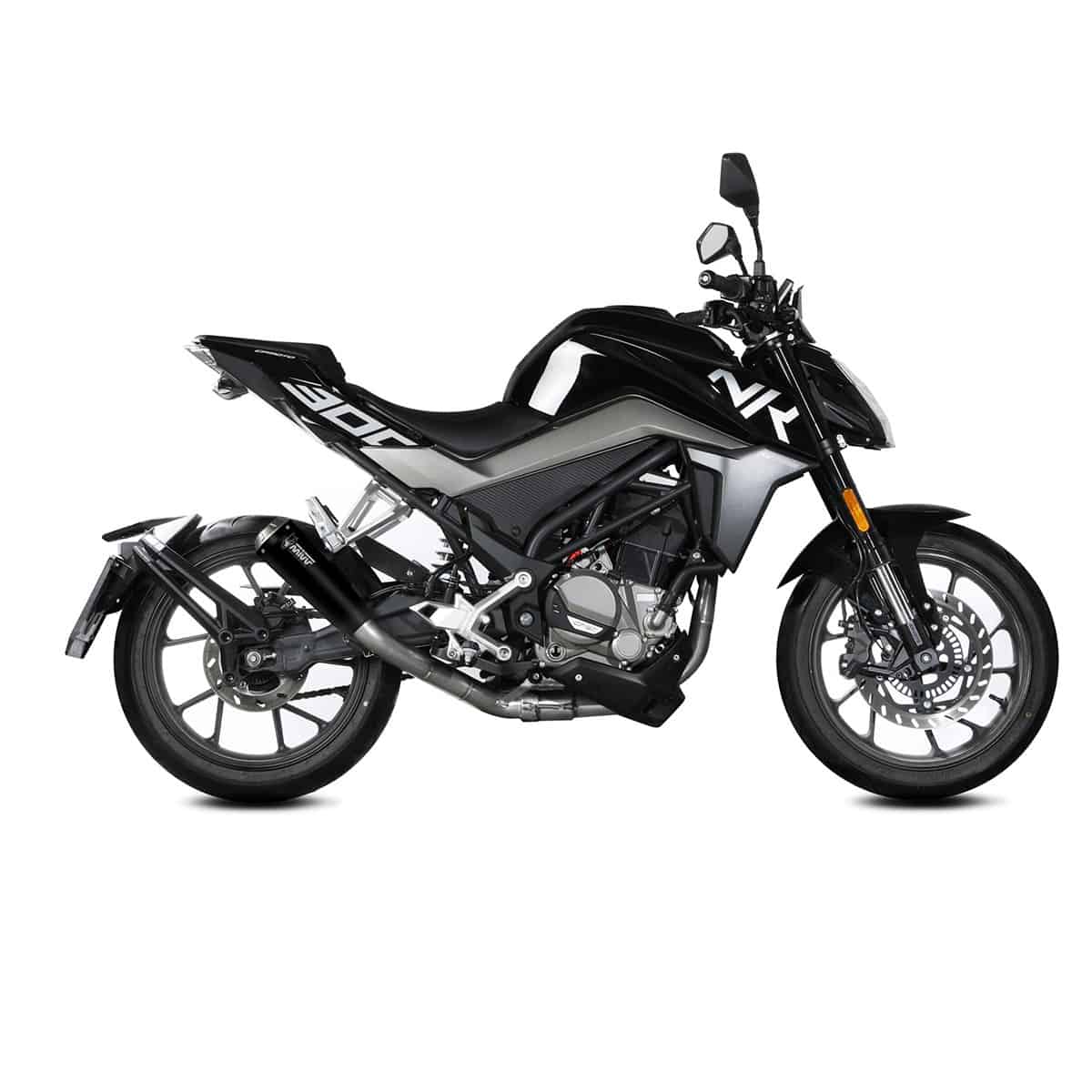 MIVV Auspuff X-M1 CF.007.KC4B 1-1 schwarz für CF 300 NK 2021-2024 - Motorradteile & Ersatzteile - Auspuff
