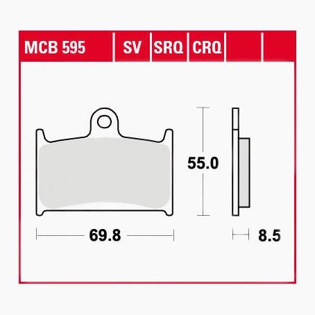 TRW Lucas Bremsbeläge Sintermetall Street MCB595SV 69,8x55x8,5mm - Motorradteile & Ersatzteile - Bremsen