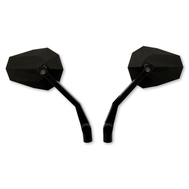 HIGHSIDER pro Lenkerspiegelpaar mit Blinker M10x1,25R/L Stealth-X2 schwarz - Motorradteile & Ersatzteile - Motorradspiegel