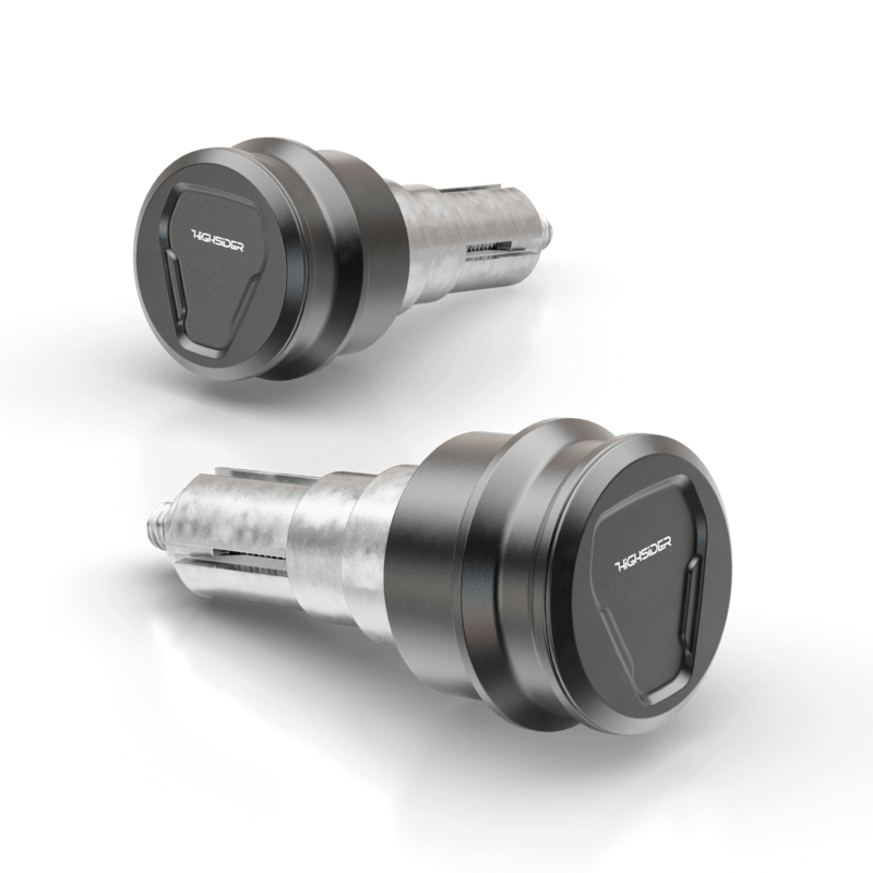 HIGHSIDER pro Lenkergewichtepaar für 12-21mm Esagano-LS mit Spiegelaufnahm - Motorradteile & Ersatzteile - Lenker, Griffe & Hebel