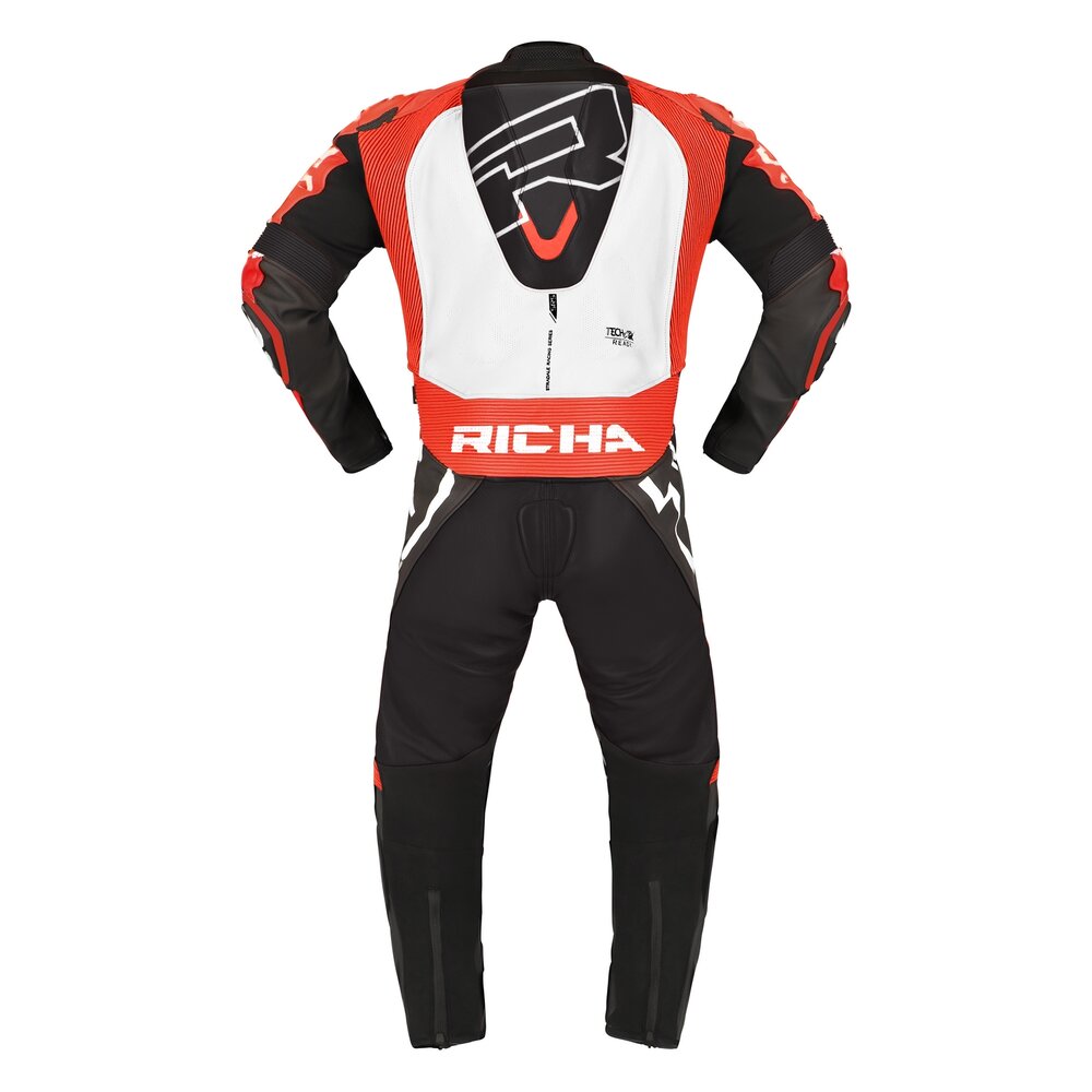 Richa-Stradale GP Lederkombi 1-tlg. weiß/fluo rot 52-0001835999141307