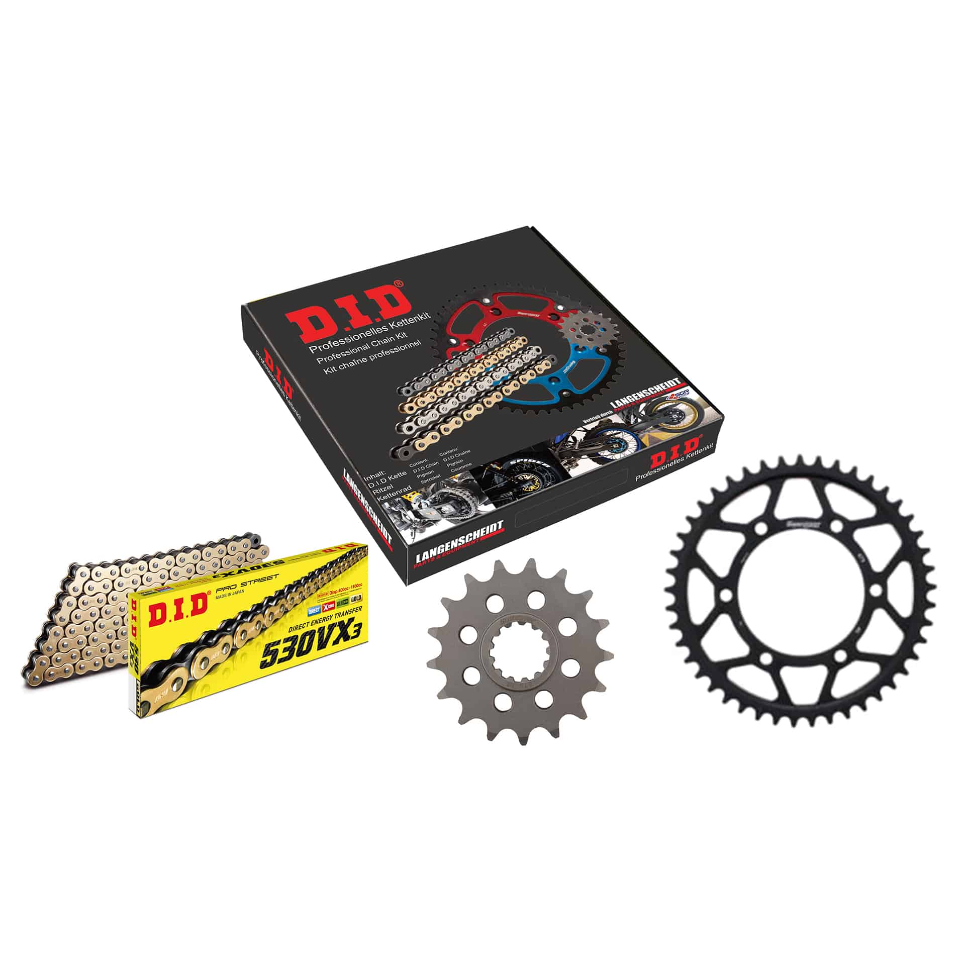 D.I.D. Kettenkit 530VX3(G&B) Niet X 17/45/118 für YZF R1 2006-2008