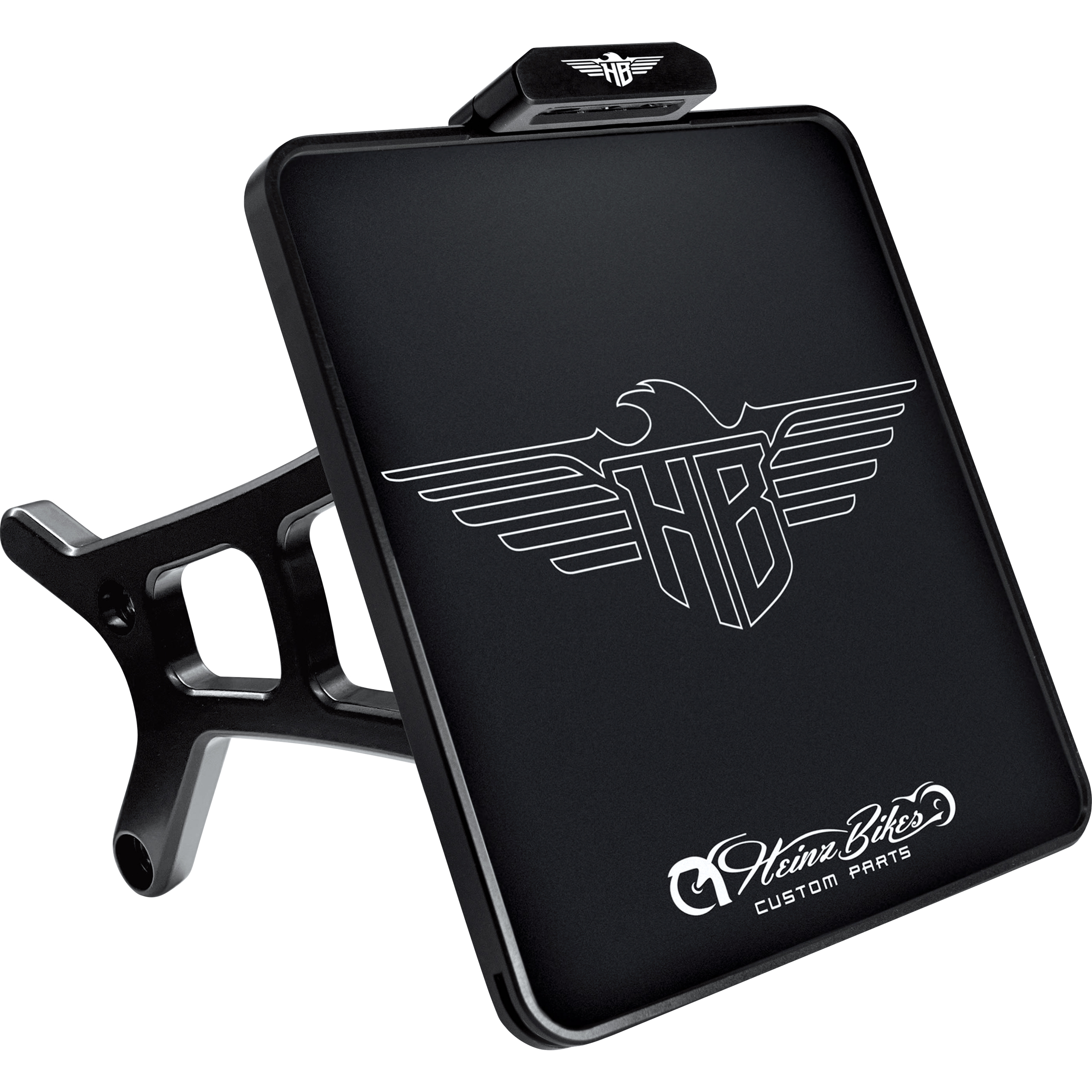 HeinzBikes seitlicher Kennzeichenhalter D 220mm schwarz HBSKZ-RH-DE - Motorradteile & Ersatzteile - Anbauteile