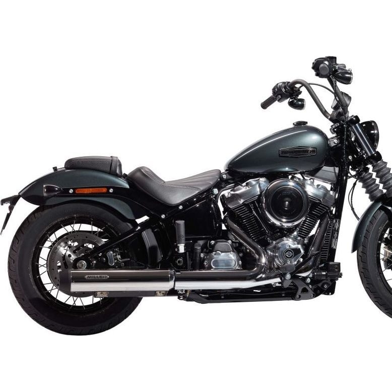 Miller Exhaust Auspuff Tapered poliert/schwarz für Street Bob 2025- - Motorradteile & Ersatzteile - Auspuff
