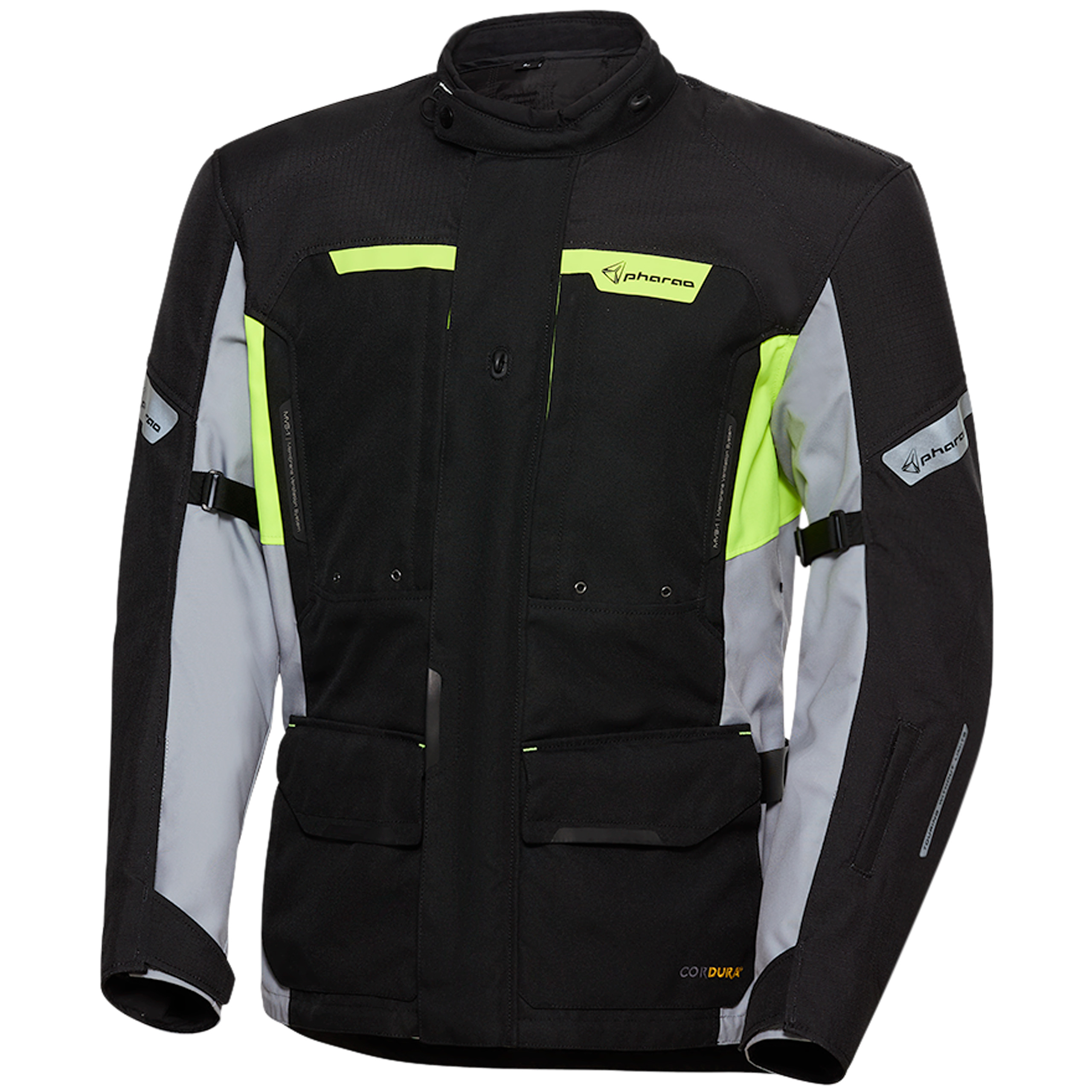 Pharao-Korab WP Textiljacke schwarz/grau/neongelb XXL-0000855003096012