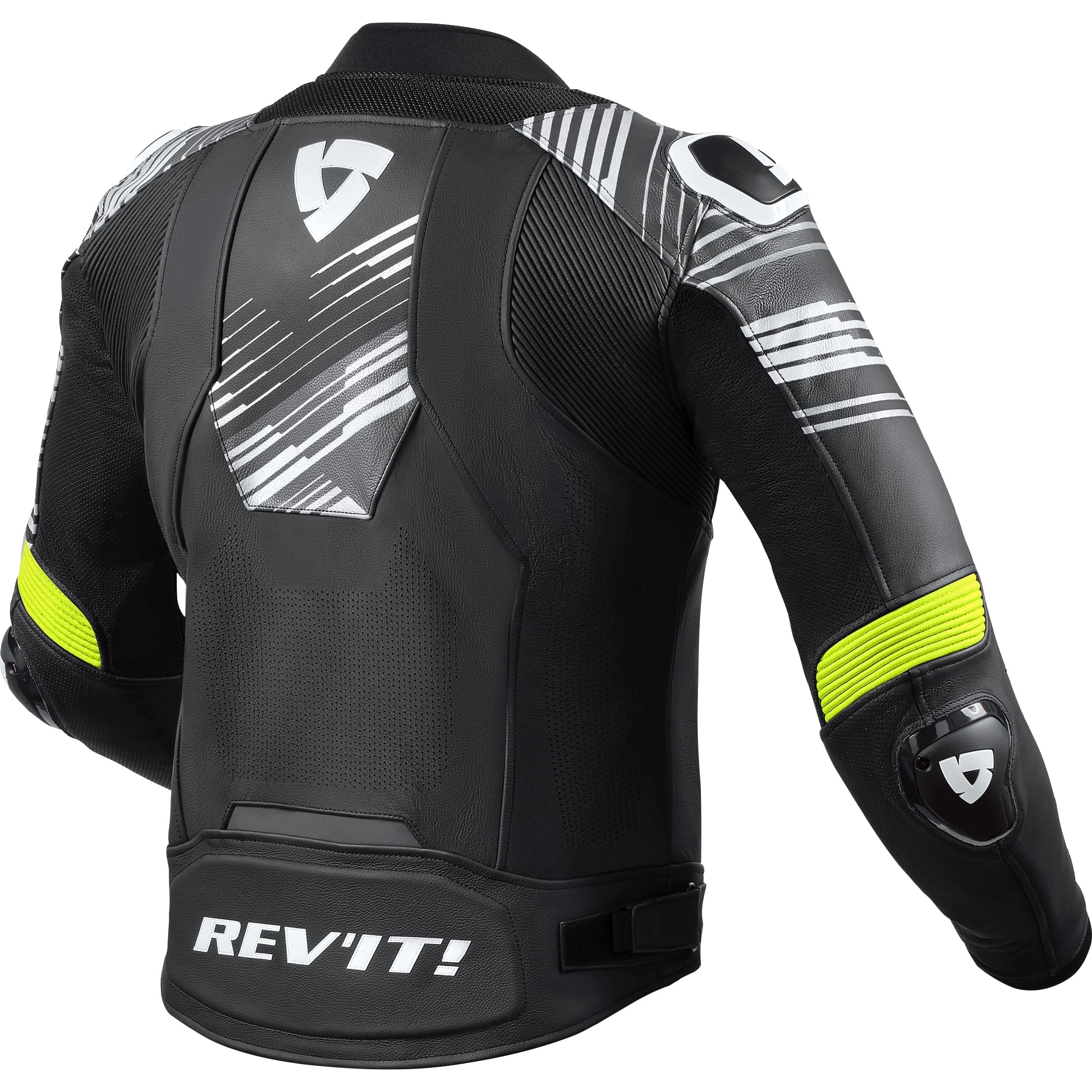 REV'IT!-Apex Lederkombijacke schwarz/neongelb 52-1005971999009307