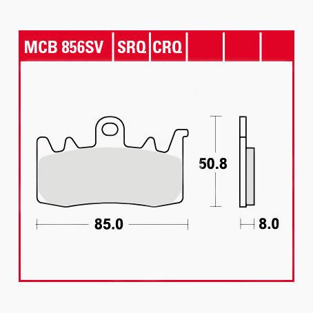 TRW Lucas Bremsbeläge Sintermetall Street MCB856SV 85x50,8x8mm - Motorradteile & Ersatzteile - Bremsen
