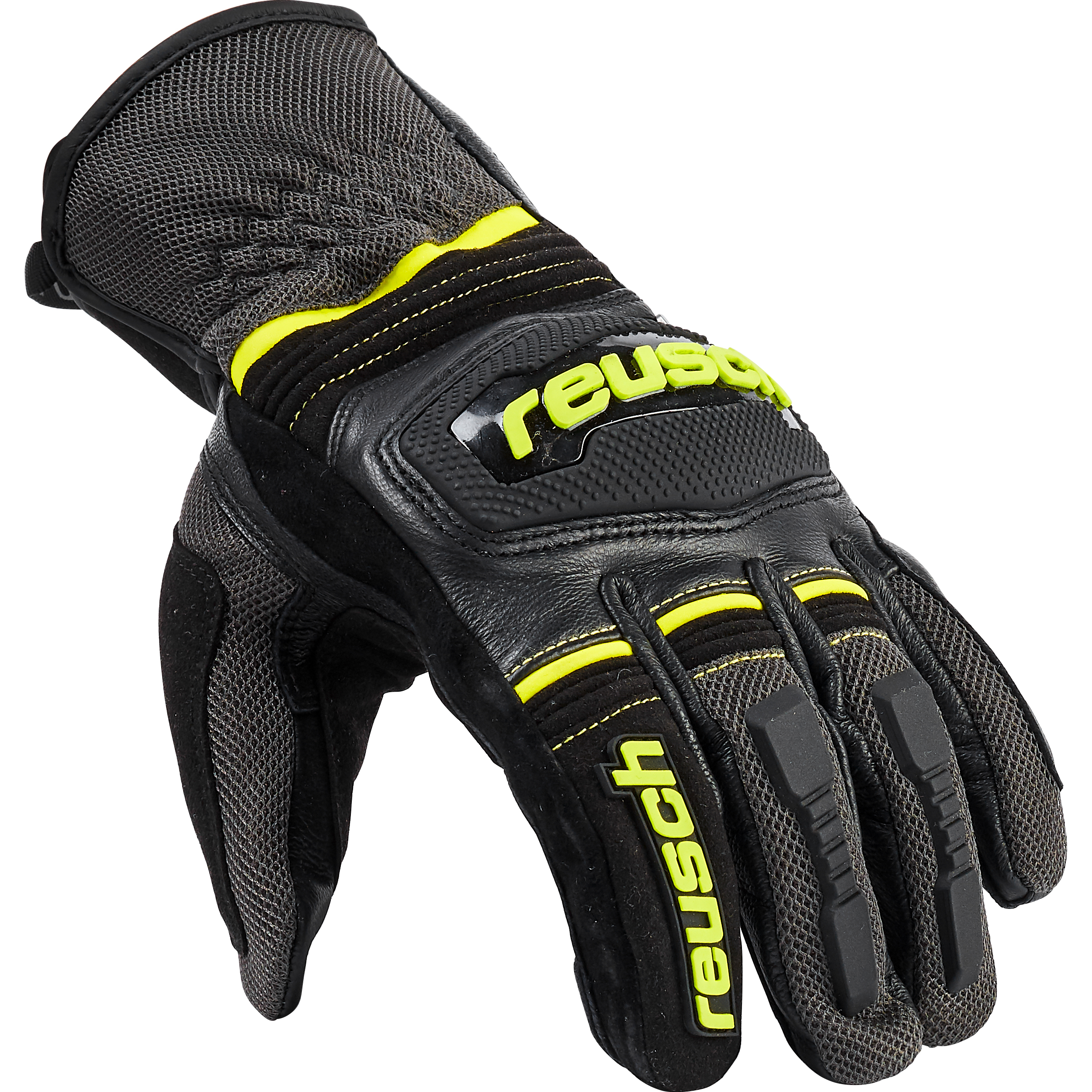 Reusch-Upsprint Leder-/Textilhandschuh kurz schwarz/gelb 7,5-3117661999009933