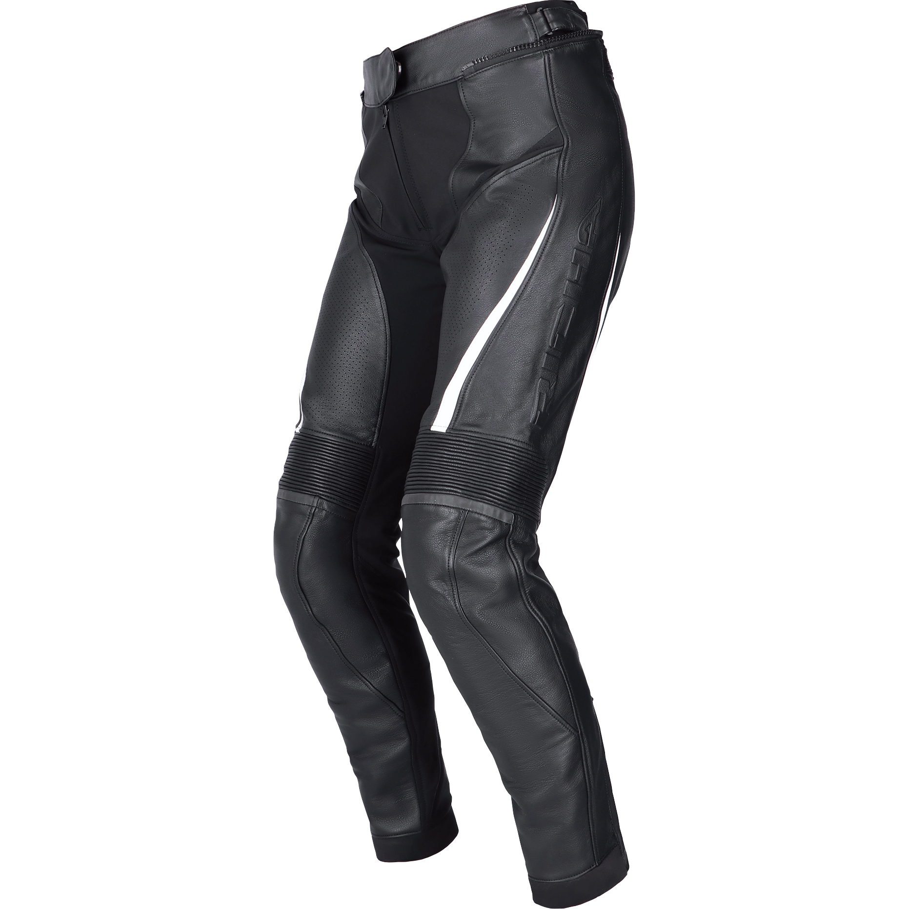 Richa-Laura Damen Lederhose schwarz/weiß-1109771999004