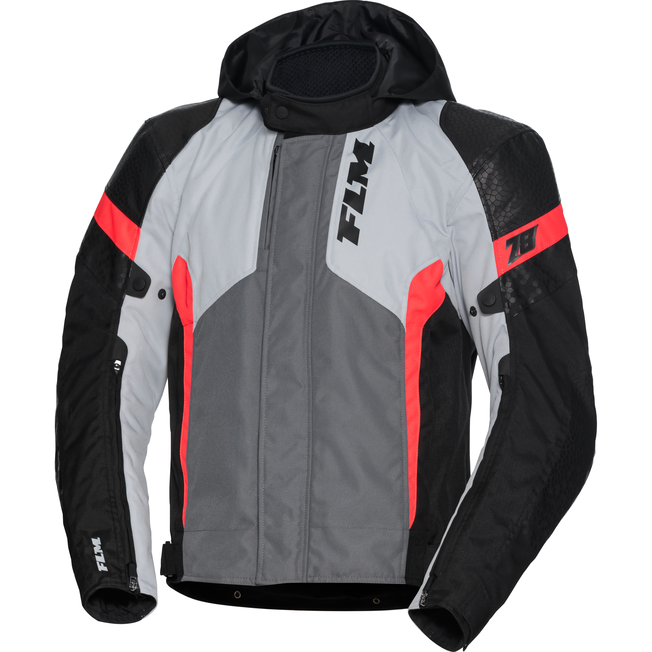 FLM Fuel WP textile jacket grey/red