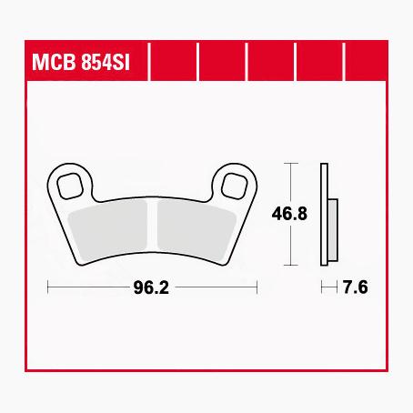 TRW Lucas Bremsbeläge Sintermetall Offroad MCB854SI 96,2x46,8x7,6mm - Motorradteile & Ersatzteile - Bremsen