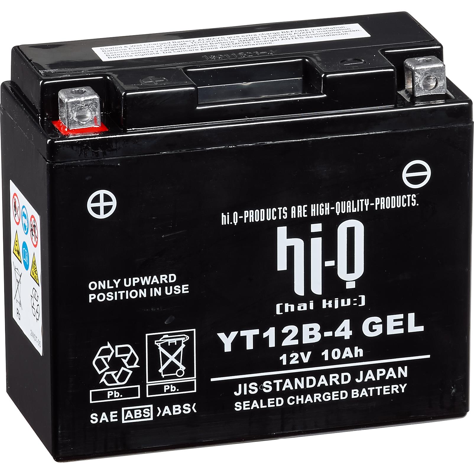 Hi-Q-Batterie AGM Gel geschlossen HT12B-4, 12V, 10Ah (HT12B-4/GT1-5726461314000440