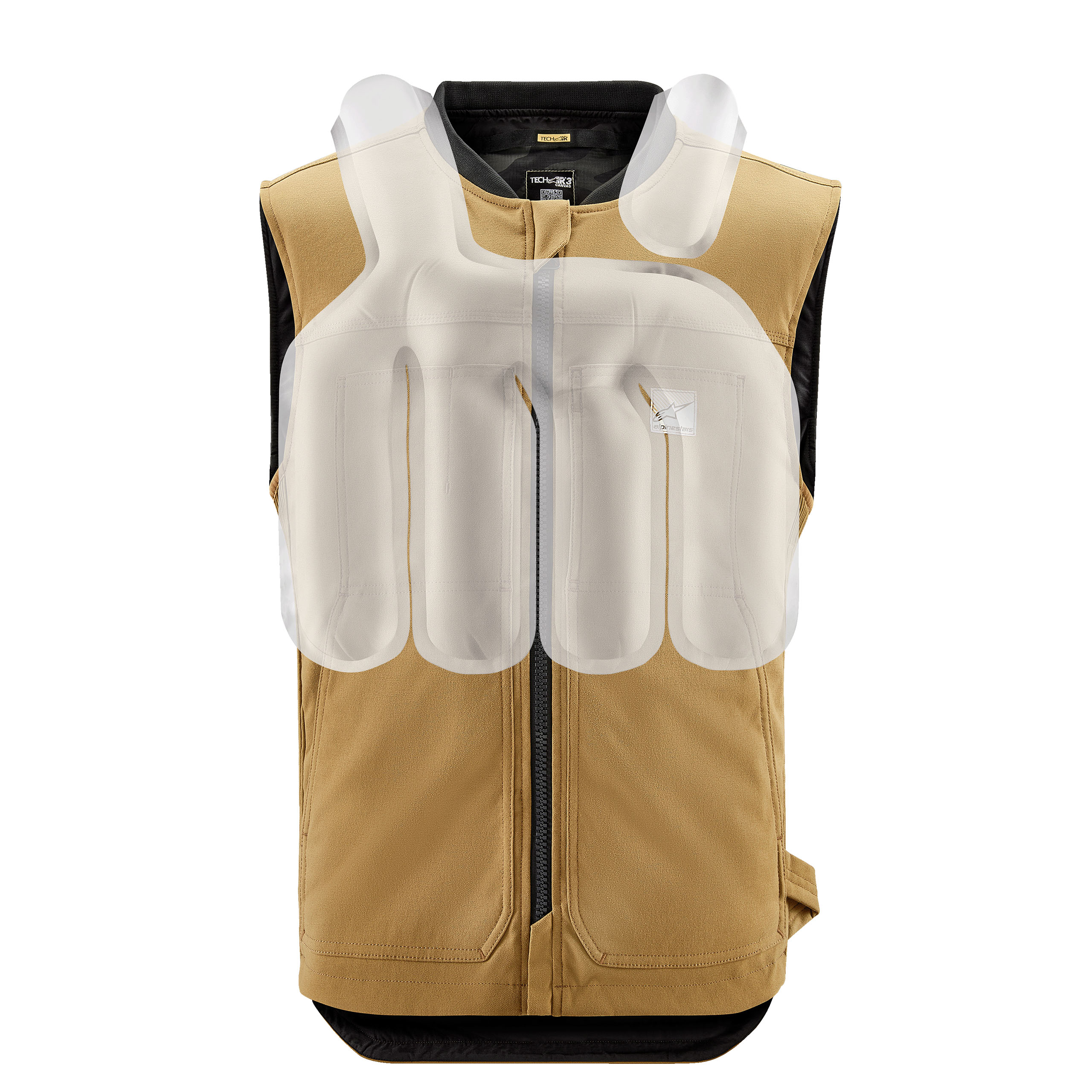 Alpinestars-Tech-Air 3 V2 Canvas Airbag Weste tan XS-0001870999074007
