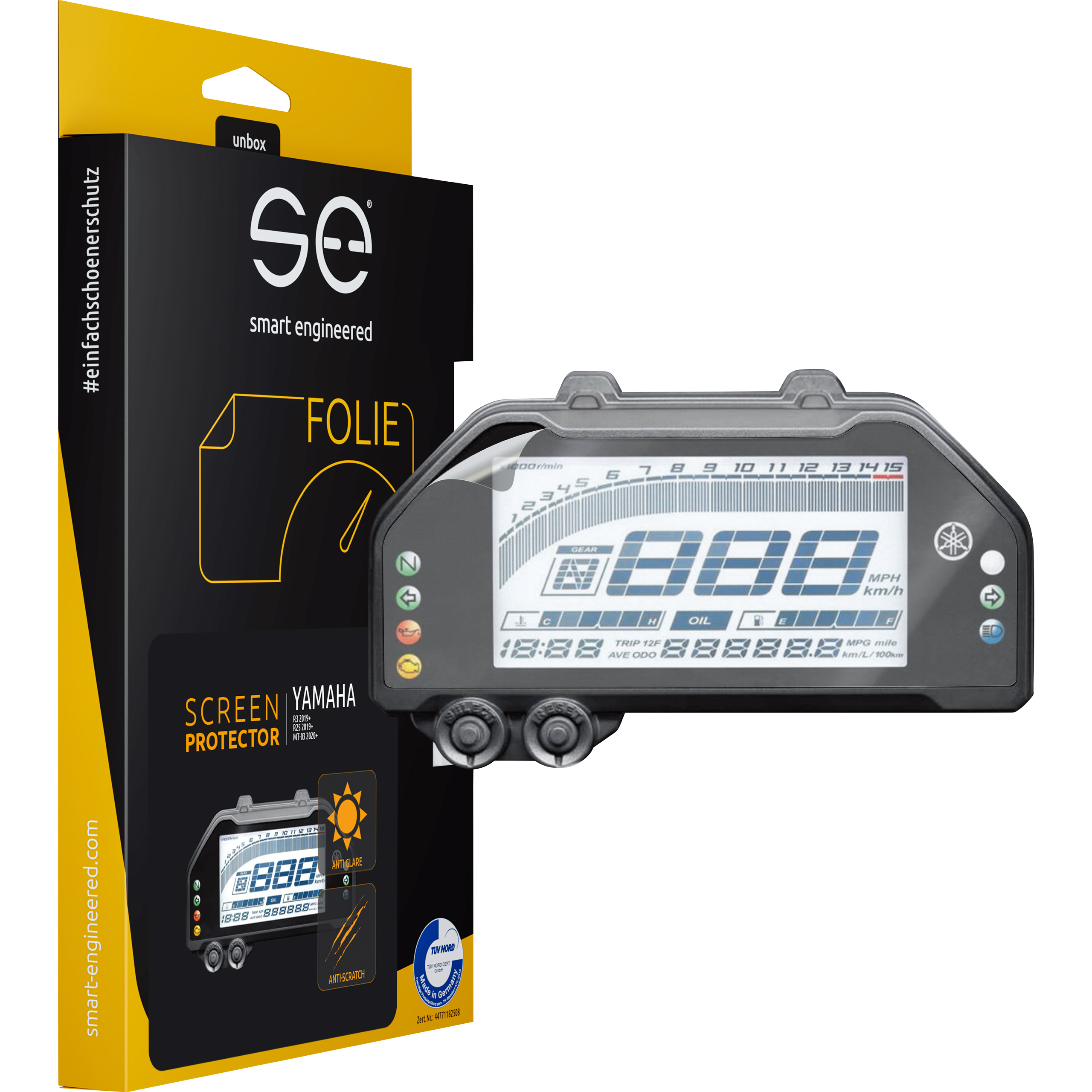 Smart Engineered Cockpit protective film anti-glare for MT-03/YZF R3 2019-