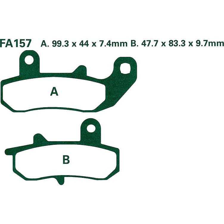 Hi-Q Bremsbeläge organisch FA157 47,7/99,3x83,3/44x9,7/7,4mm - Motorradteile & Ersatzteile - Bremsen