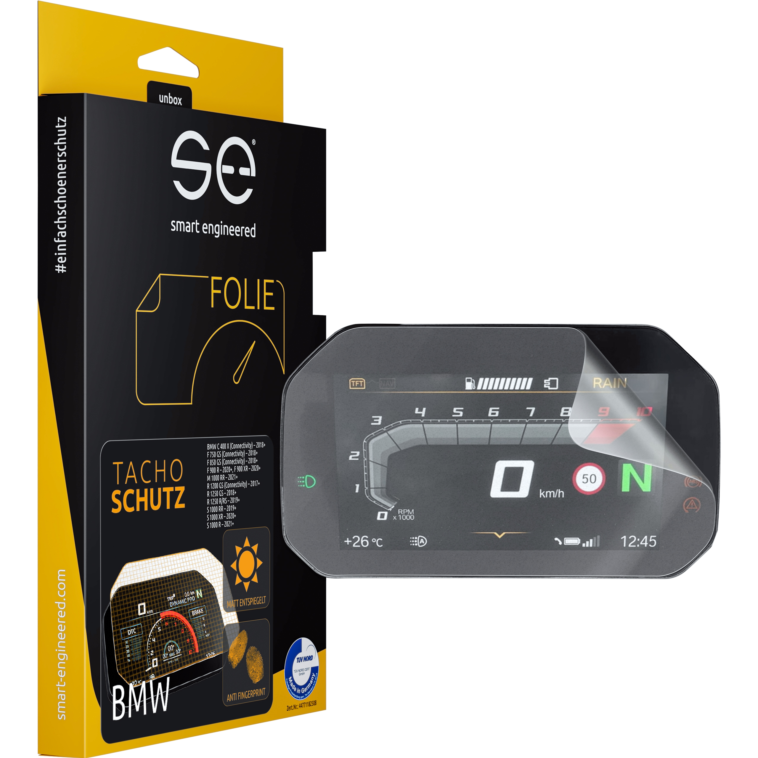 Smart Engineered cockpit-schutzfolie entspiegelnd für BMW TFT