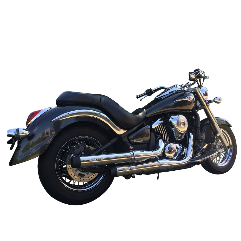 Miller Exhaust Auspuff slip-on Paar Tapered poliert/schwarz für VN 900 - Motorradteile & Ersatzteile - Auspuff