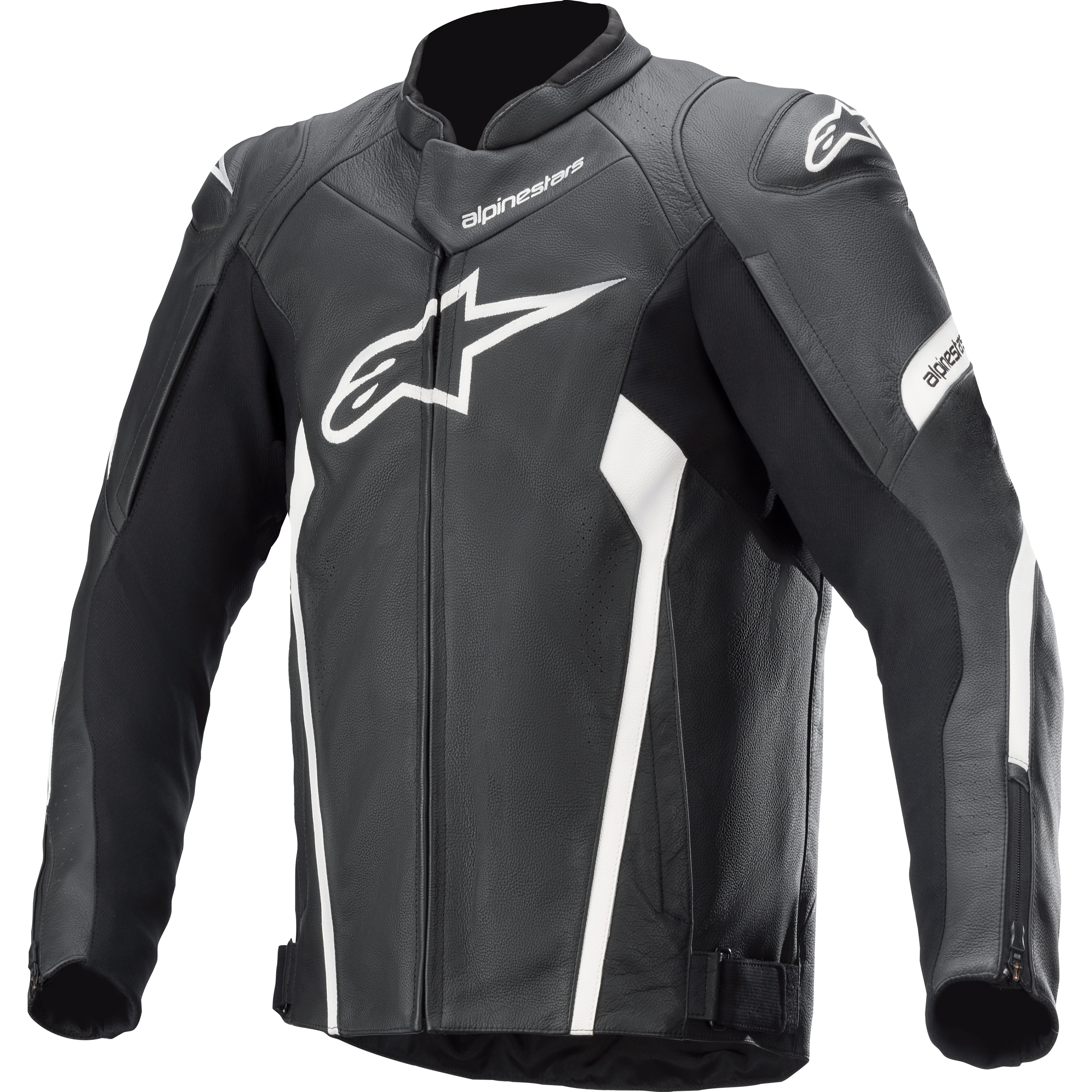 Alpinestars-Faster V2 Lederjacke schwarz/weiß 54-1005891999004308