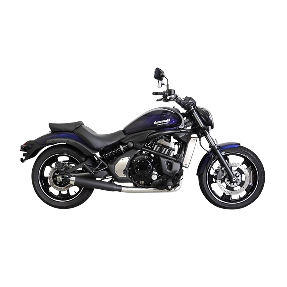 Miller Exhaust Auspuff 2in1 Tapered schwarz/poliert für VN 650 Vulcan 17-20 - Motorradteile & Ersatzteile - Auspuff