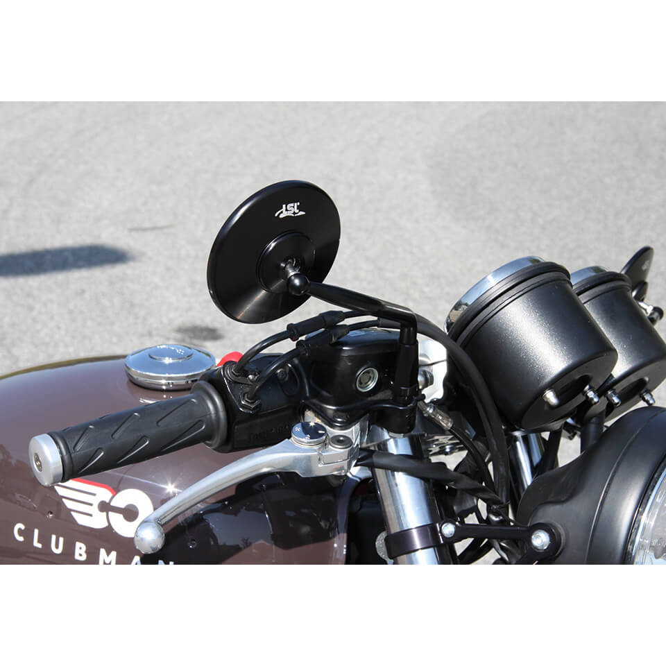 LSL handlebar mirror M10x1.25R Clubman® left black with logo