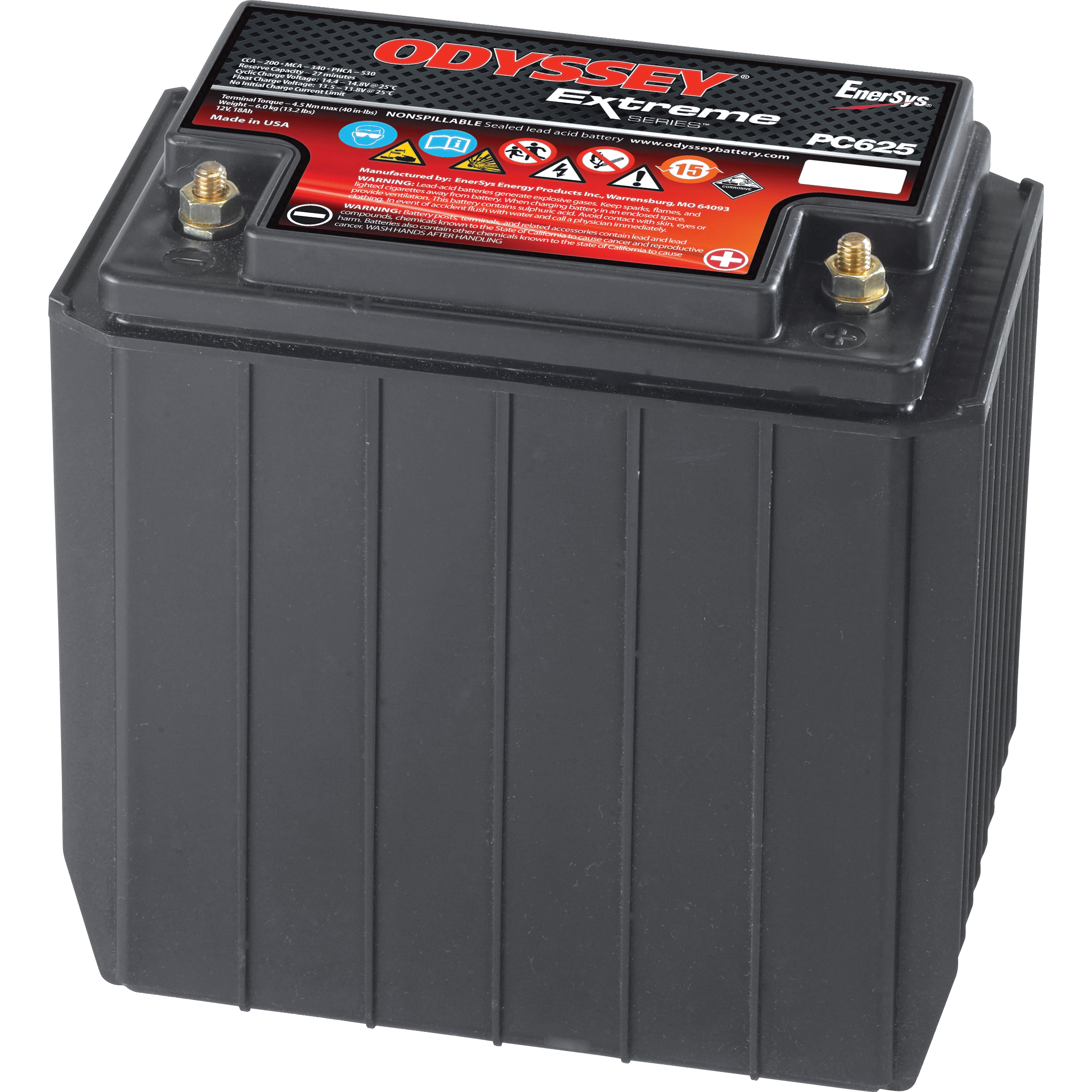 Odyssey Batterie Exreme Reinblei ODS-AGM16CL/PC625 12V, 18Ah - Motorradteile & Ersatzteile - Batterien