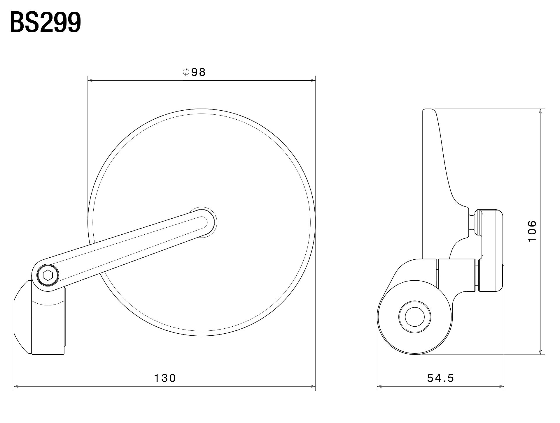 Rizoma-Lenkerendenspiegel O-Edge Max Ø94,5mm M6/M9/13,5-18mm-0002331112000000