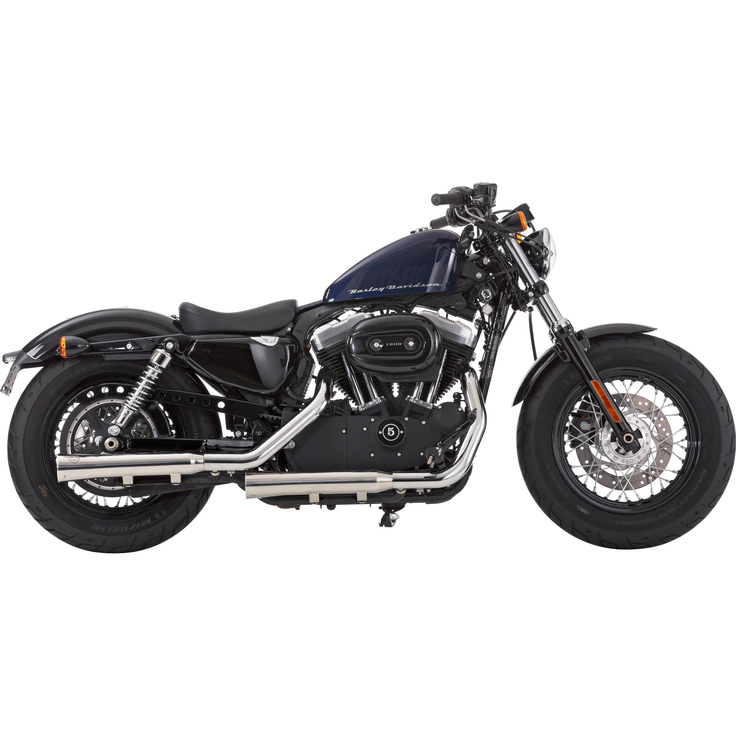 Falcon Double Groove Auspuff ED poliert Harley Sportster ab 2014 - Motorradteile & Ersatzteile - Auspuff